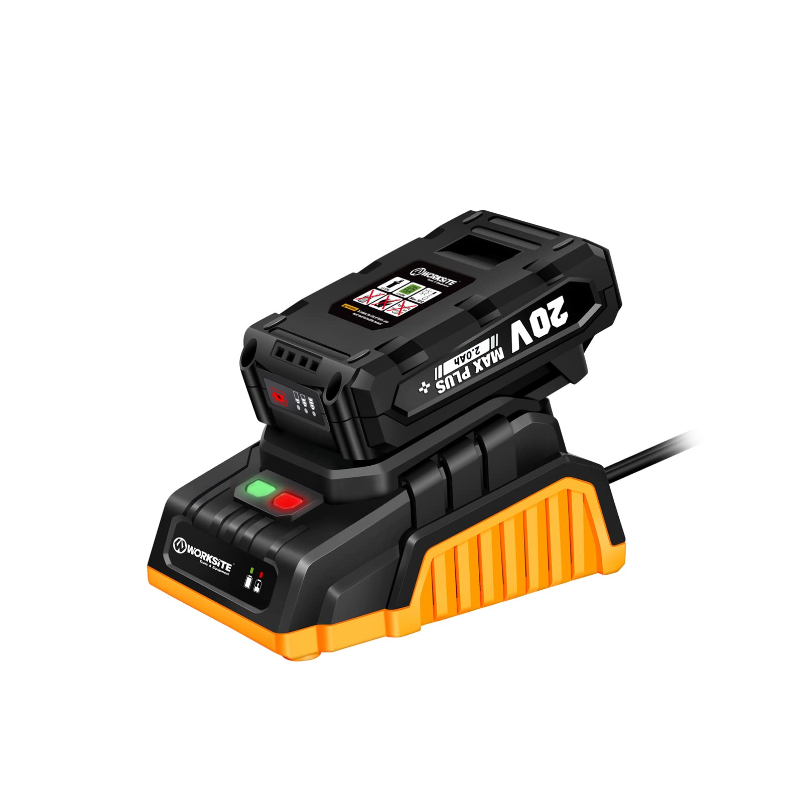 WORKSITE Fast Charger for WORKSITE 2.0A/4.0A Batteries - High-Speed Charging for Power Tools - Perfect for Construction Sites & DIY Projects