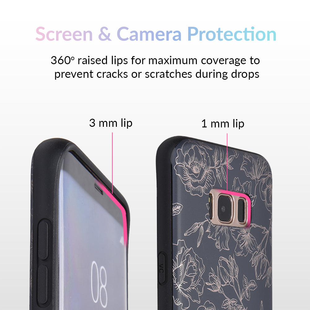 Floral Rose Gold Chrome Samsung Galaxy Phone Case - Elegant Protective Cover for Galaxy S21/S22/S23 - Perfect for Everyday Use & Special Occasions