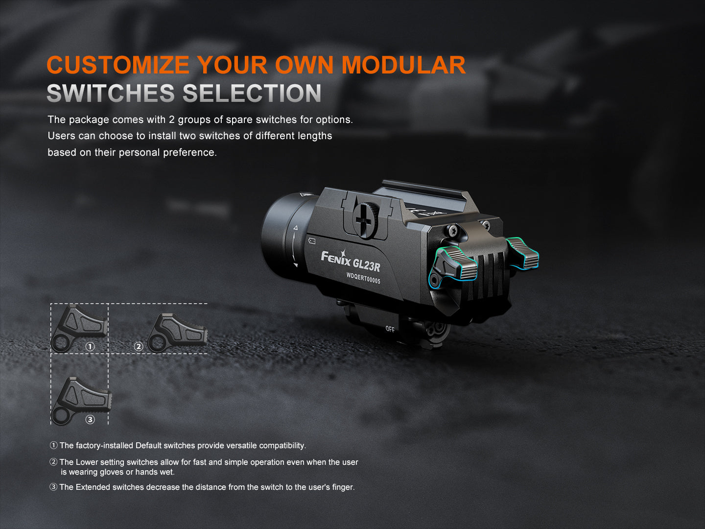 Fenix GL23R Tactical Green Laser Flashlight - High-Power 532nm Beam for Hunting, Airsoft & Outdoor Adventures
