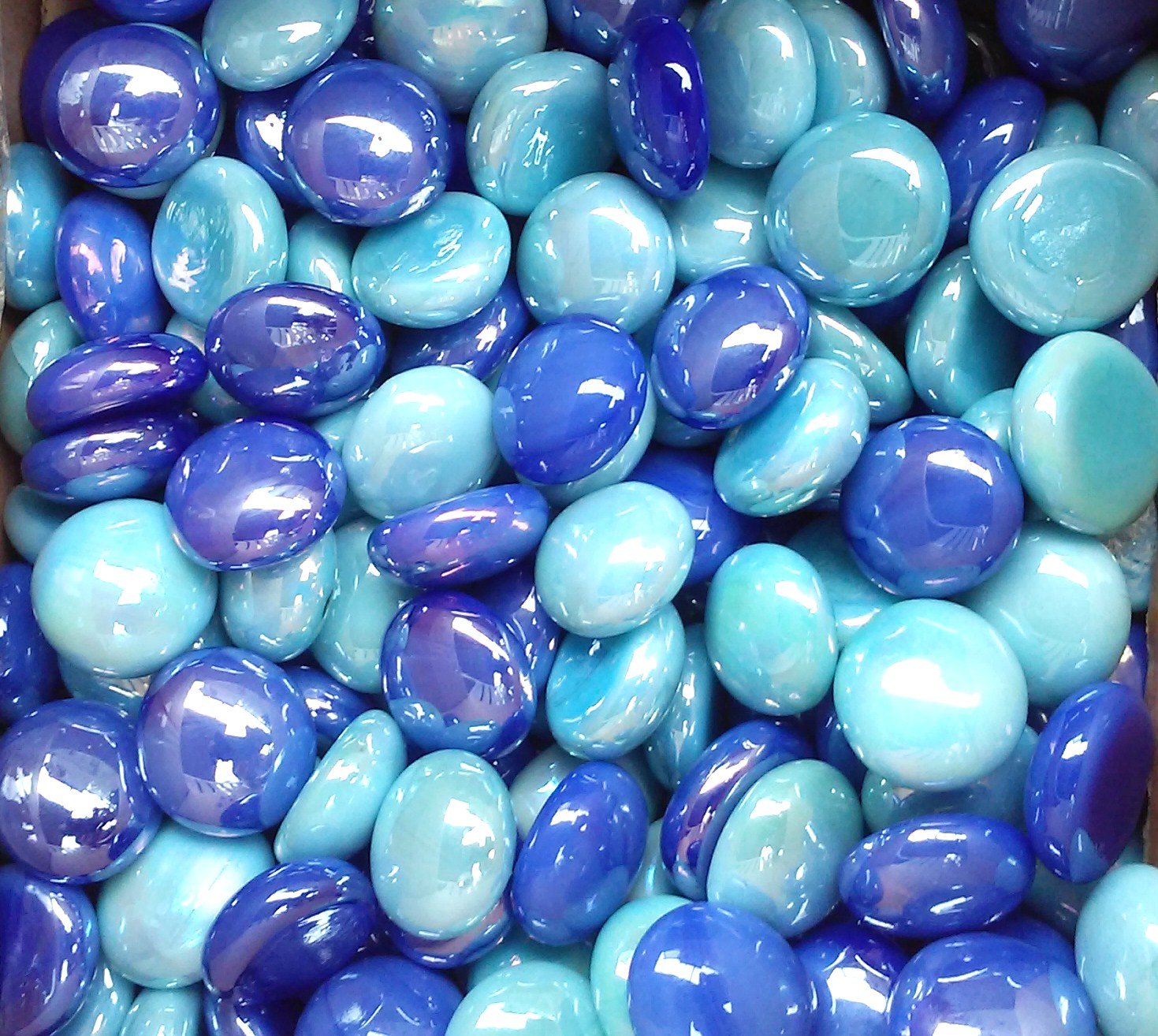 1 Lb Opal Blue Mix Glass Gems - Creative Stuff Glass for Vase Fillers, DIY Crafts, Home Decor & Wedding Centerpieces