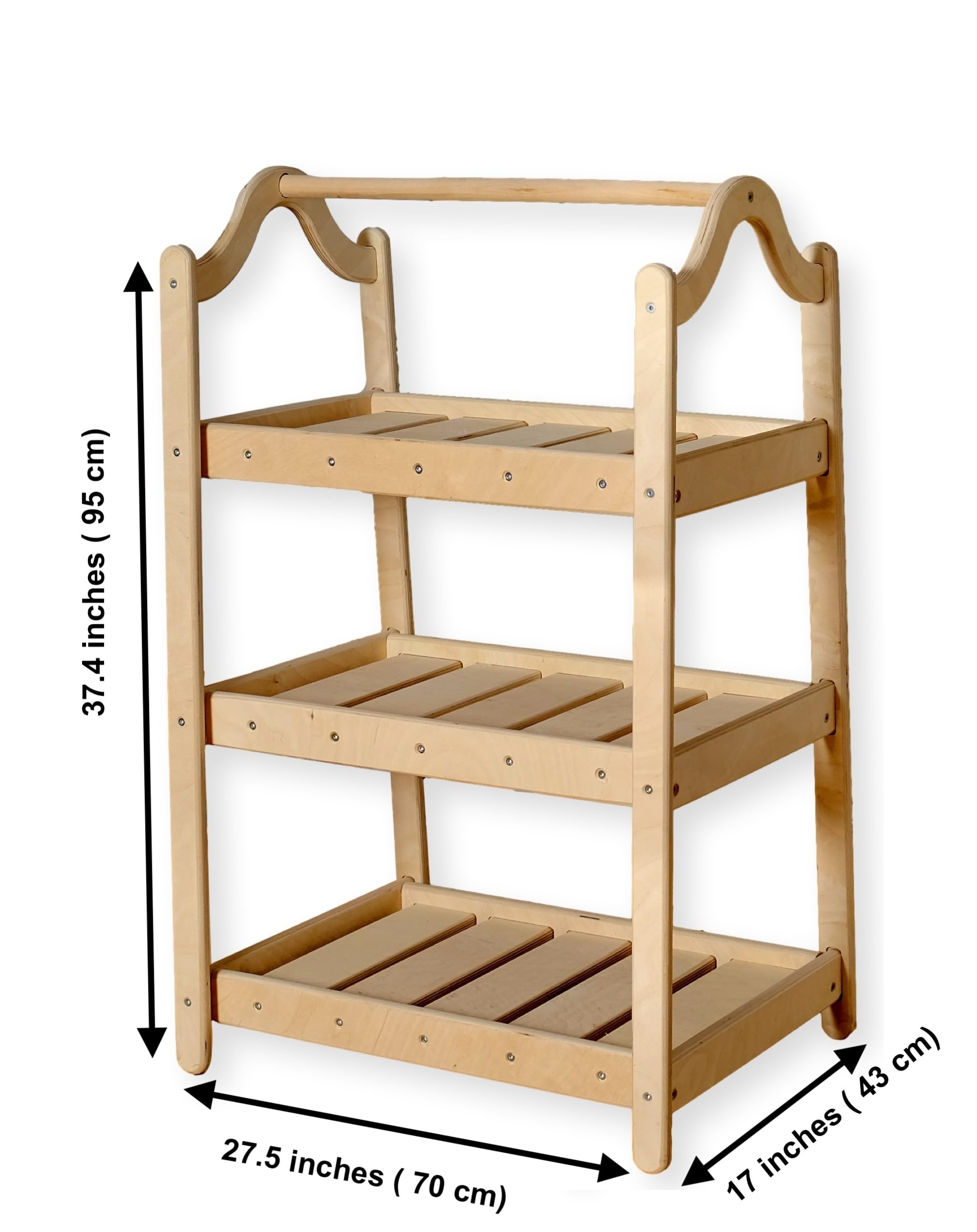 Montessori Kids Wooden Wardrobe & Clothing Rack Set - Premium Toddler Furniture for Bedroom | Child Room Clothes Organizer with Dress-Up Station | Perfect for Montessori Learning & Playroom Storage