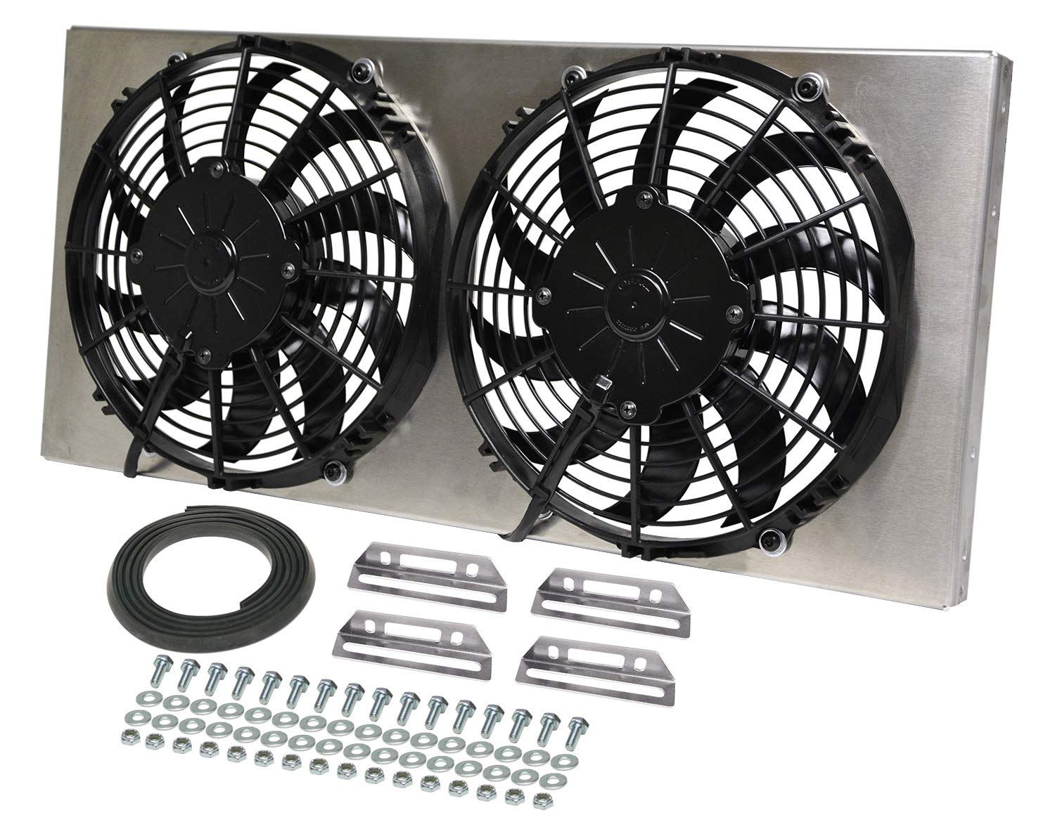Derale 16812 High Performance Dual Electric Radiator Cooling Fan - Perfect for Jeep Wrangler, Chevy Silverado & Ford F-150 Off-Road & Towing Applications
