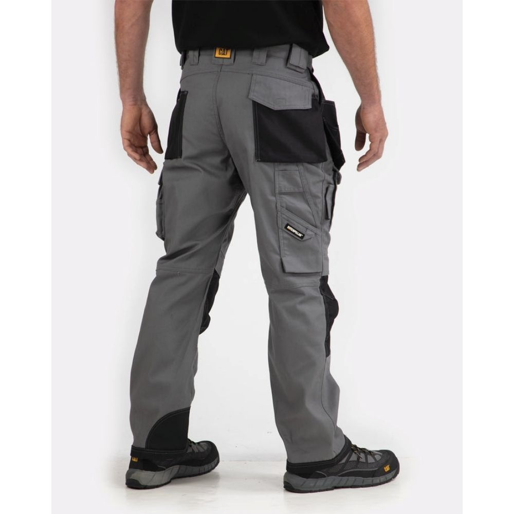 CAT Men's Trademark Work Pants - Durable Dark Grey C172 for Construction, Landscaping & Outdoor Work | Heavy Duty Workwear for Professionals
