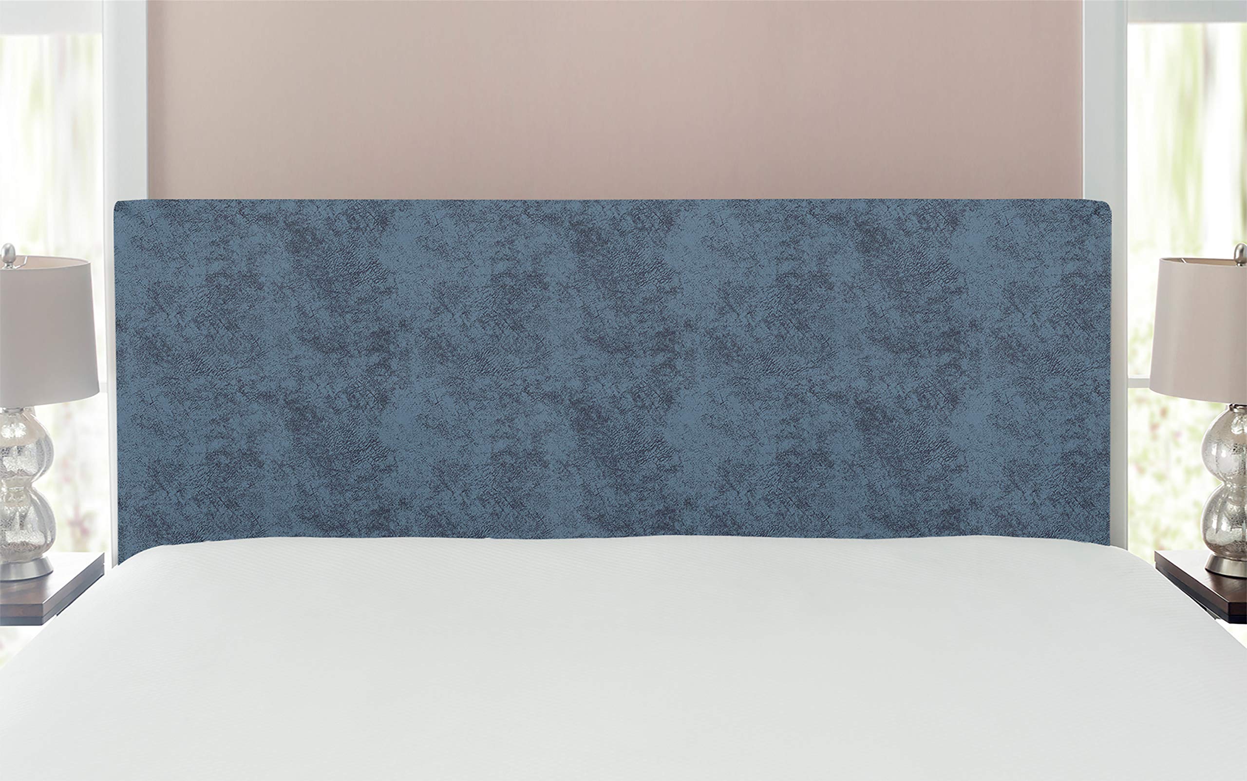 Ambesonne Faux Suede Headboard - Digitally Printed Distressed Texture Upholstered Metal Bed Headboard with Memory Foam | Full Size Purple Blue | Dorm & Bedroom Accent Furniture for Modern Home Decor