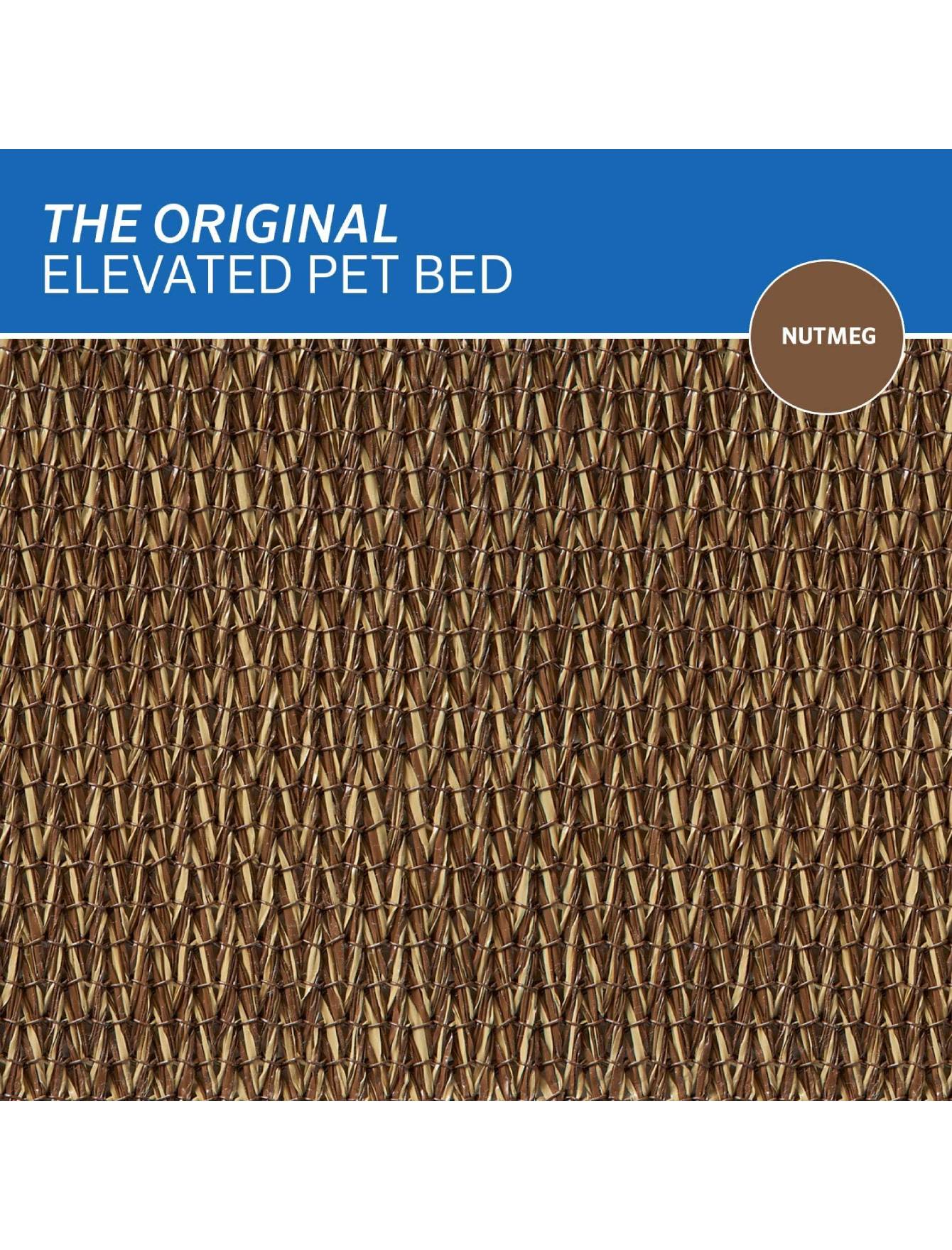 Coolaroo Elevated Dog Bed - Breathable & Durable Outdoor Pet Cot in Nutmeg Brown - Perfect for Backyard, Patio, Camping & Travel Use