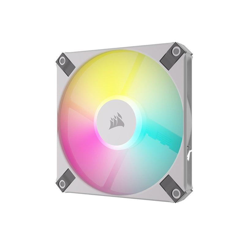 Corsair AF120 RGB SLIM WHITE 120mm x 15mm Fluid Dynamic RGB Cooling Fan - Single Pack - Perfect for PC Gaming, Case Cooling, and Custom RGB Builds