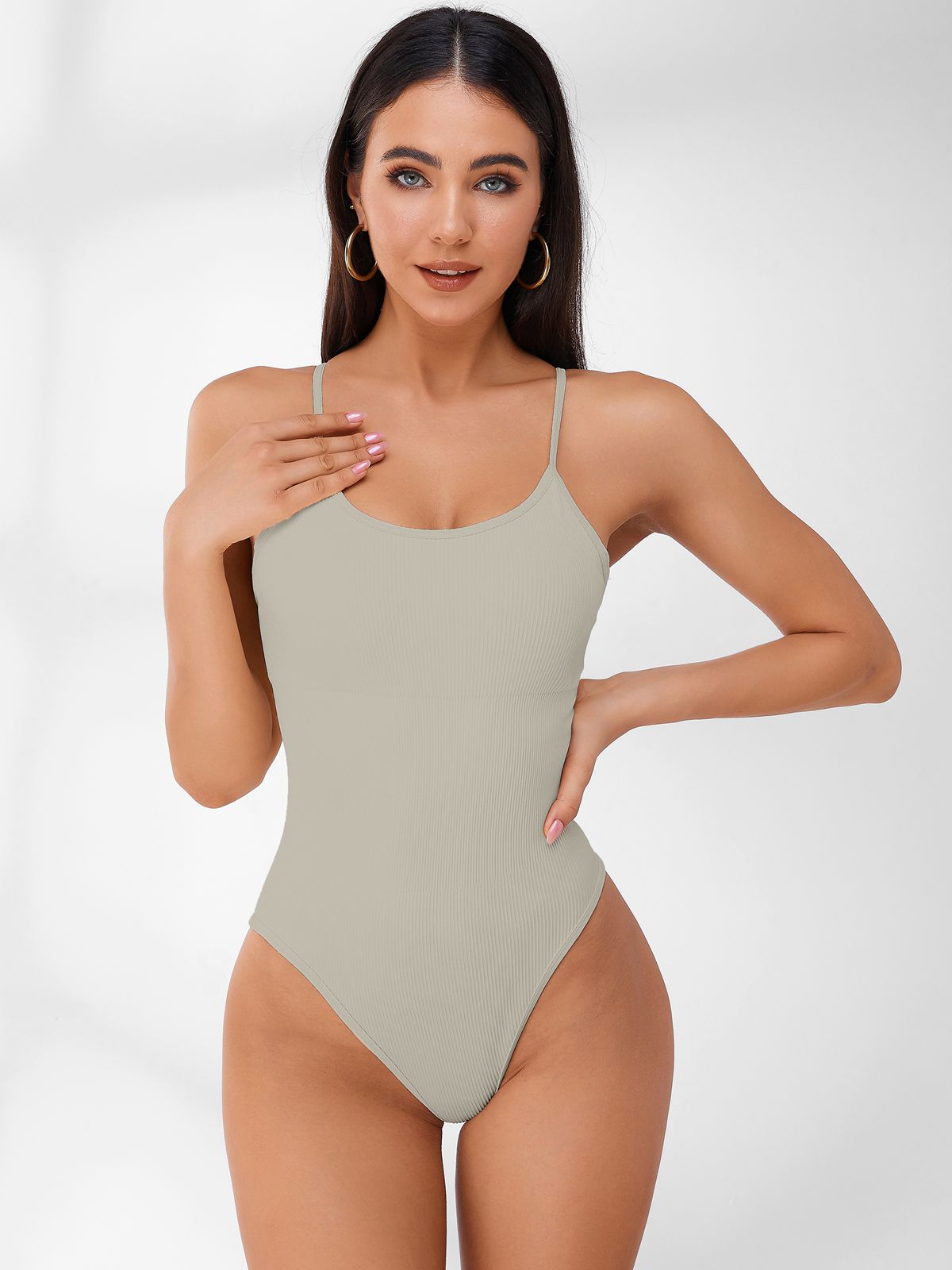 ZASUWA Women's Sleeveless Ribbed Bodysuit with Adjustable Straps - Sexy Short Tops for Summer, Night Out, and Casual Wear