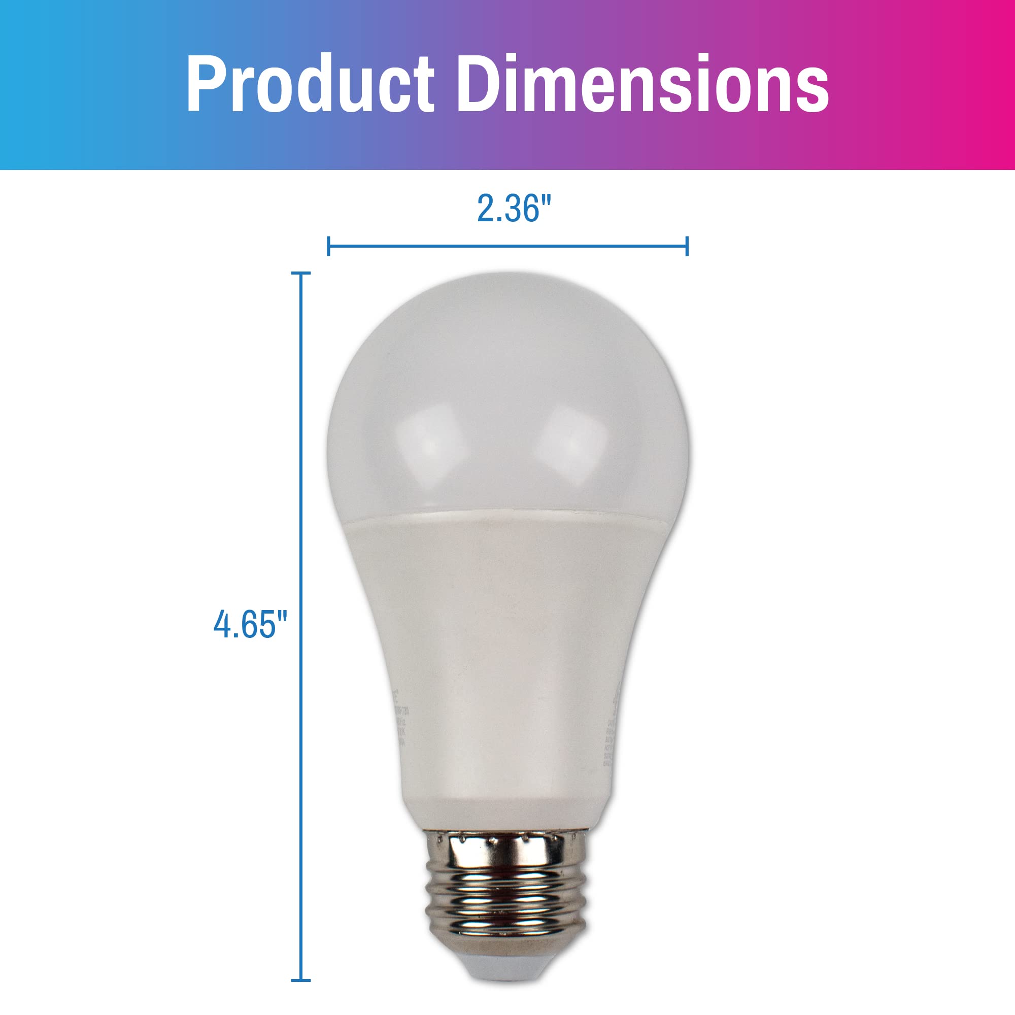 Smart Gen 2 A19 LED Bulb - 12 Pack RGB + Tunable White WiFi & Bluetooth Smart Bulbs - App Controlled, Dimmable 9W Programmable LED Lights for Home, Bedroom, Party & Holiday Decorations