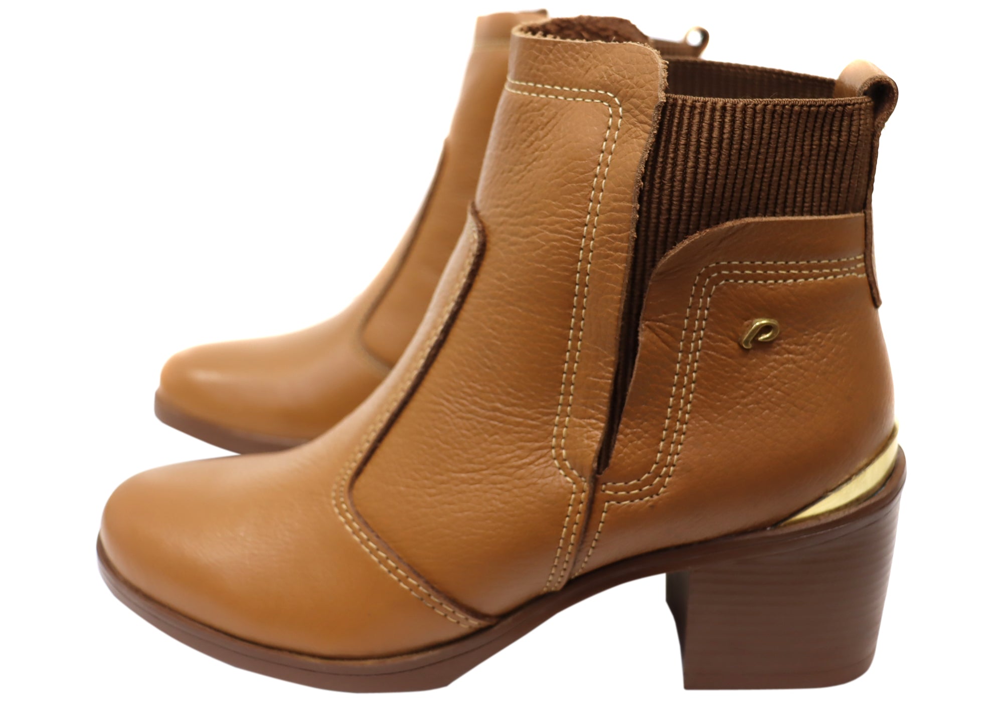 Pegada Lane Women's Mid Heel Leather Ankle Boots - Made in Brazil - Comfortable & Stylish for Work, Party & Everyday Wear