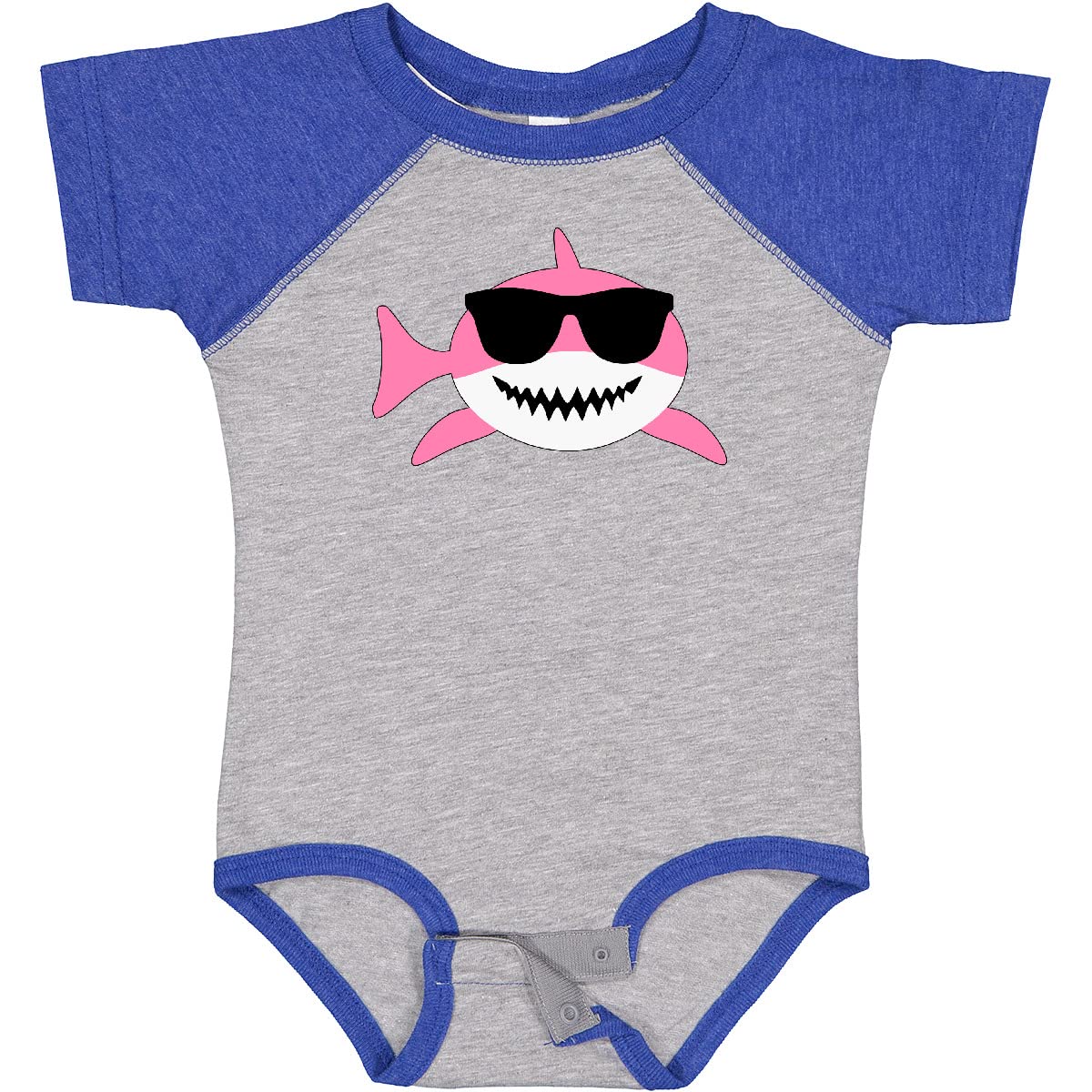 Inktastic Cute Pink Shark with Sunglasses Baby Bodysuit - Soft Cotton Onesie for Infants & Toddlers - Perfect for Beach, Pool & Summer Outings