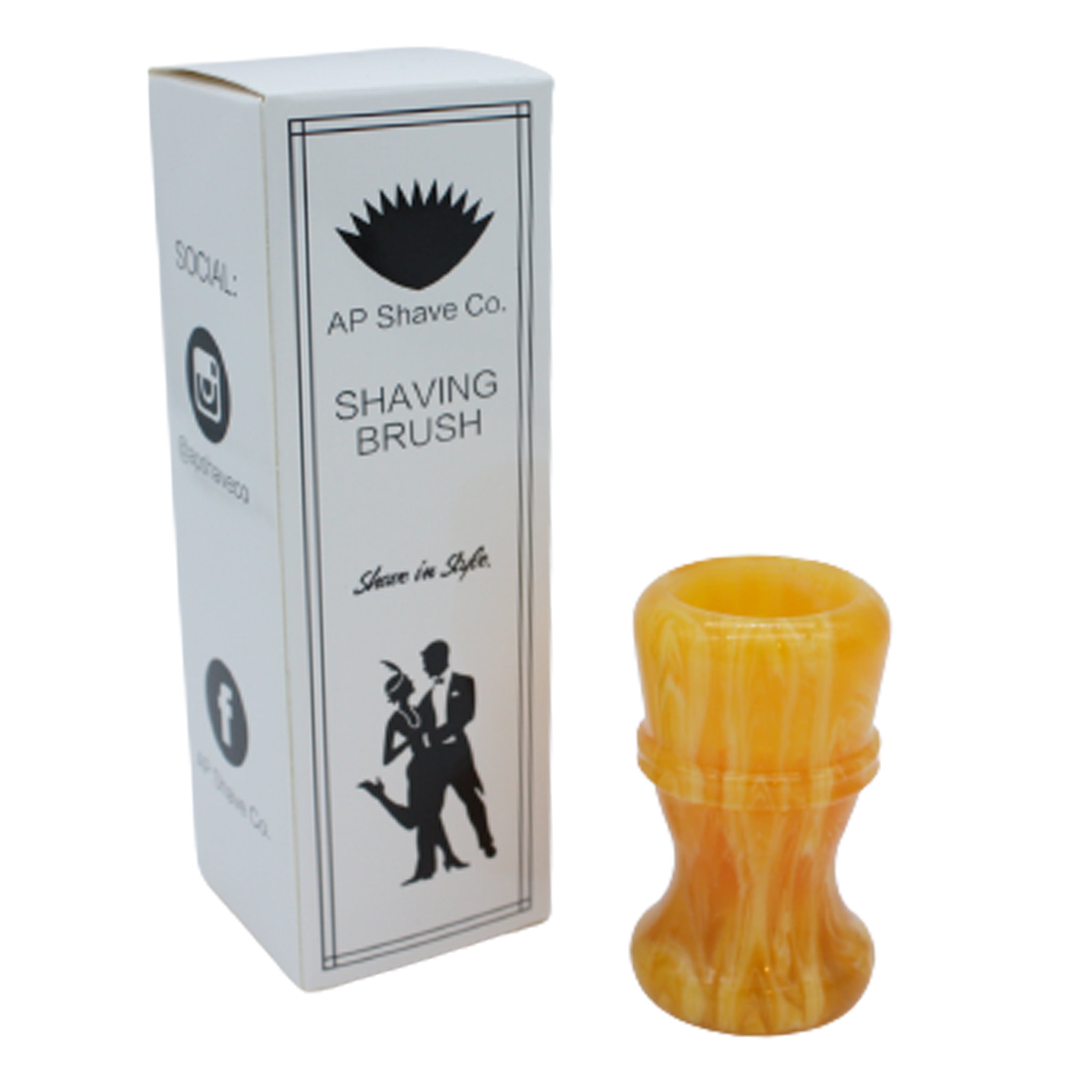 Premium Handcrafted Amber Shaving Brush Handle - Fits 24mm & 26mm Knots - Perfect for Wet Shaving & Grooming Gifts for Men