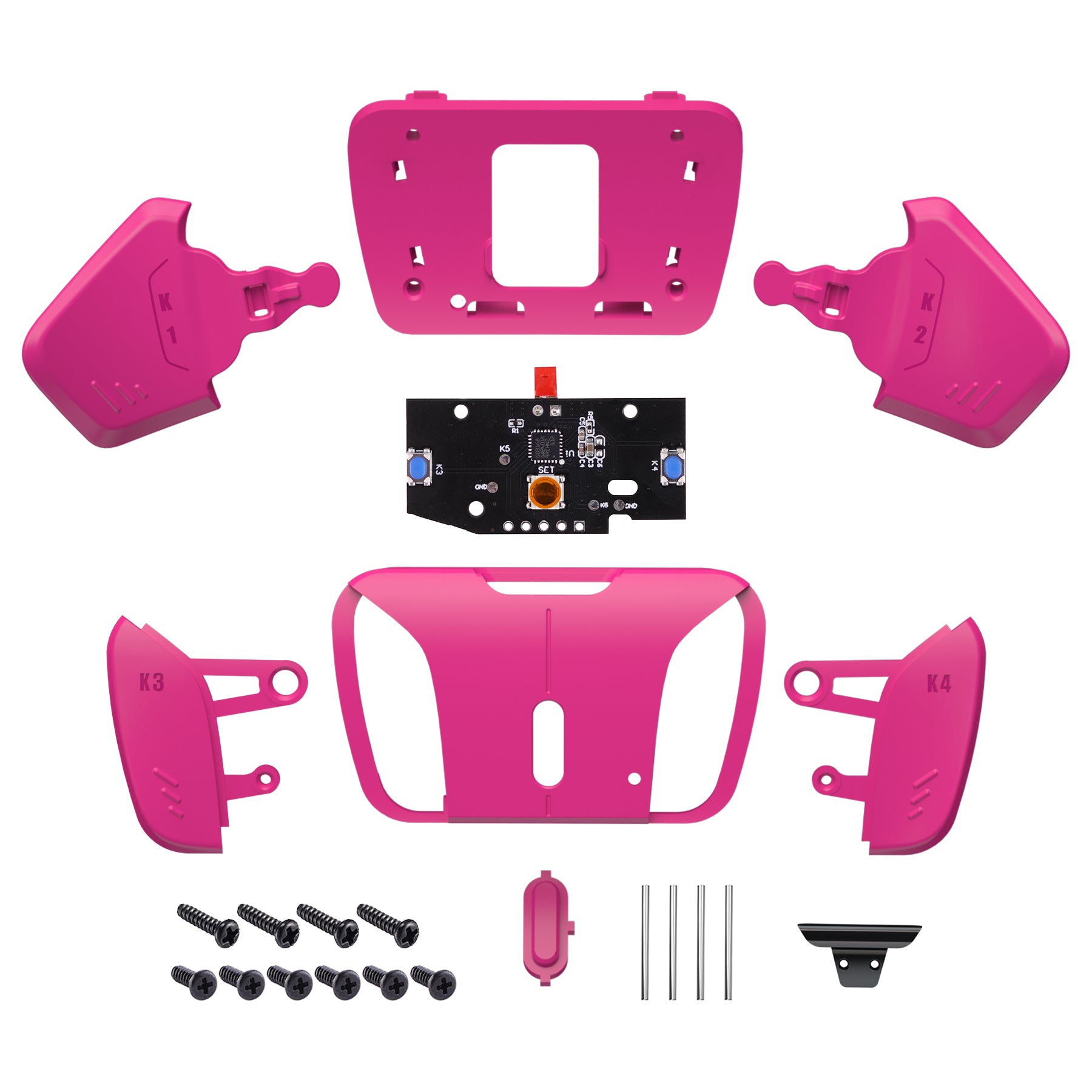 eXtremeRate RISE to RISE4 Conversion Kit - Redesigned Nova Pink Back Buttons Housing & Remap PCB Board for PS5 Controller (Compatible with K1 K2 K3 K4 Models) | Perfect for Competitive Gaming & Custom Controller Setup | VPFM5008P