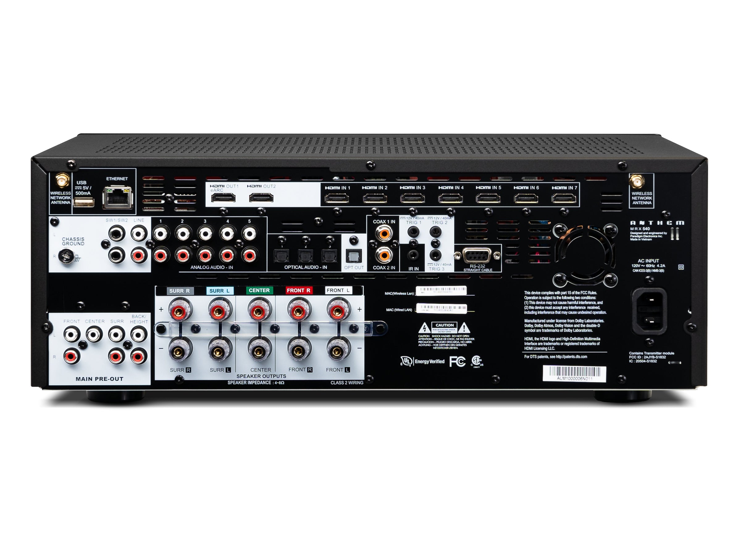 Anthem MRX 540 8K AV Receiver - Premium Home Theater Audio System with 4K/8K Upscaling, Dolby Atmos & IMAX Enhanced | Perfect for Movie Nights & Gaming Setup