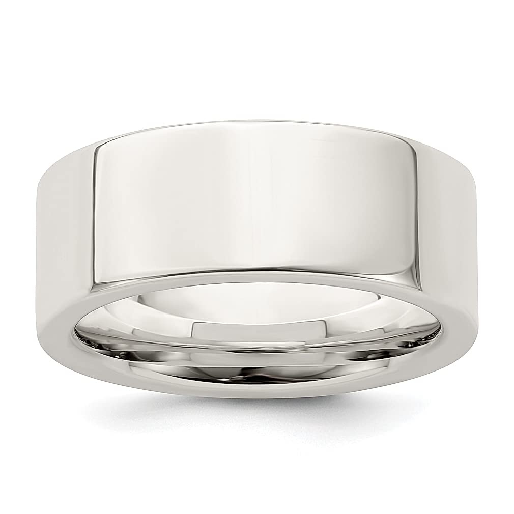 925 Sterling Silver 8mm Comfort Fit Flat Wedding Band Ring - Size 11 Classic Fine Jewelry for Women | Perfect Gift for Her, Anniversary, Engagement & Everyday Wear