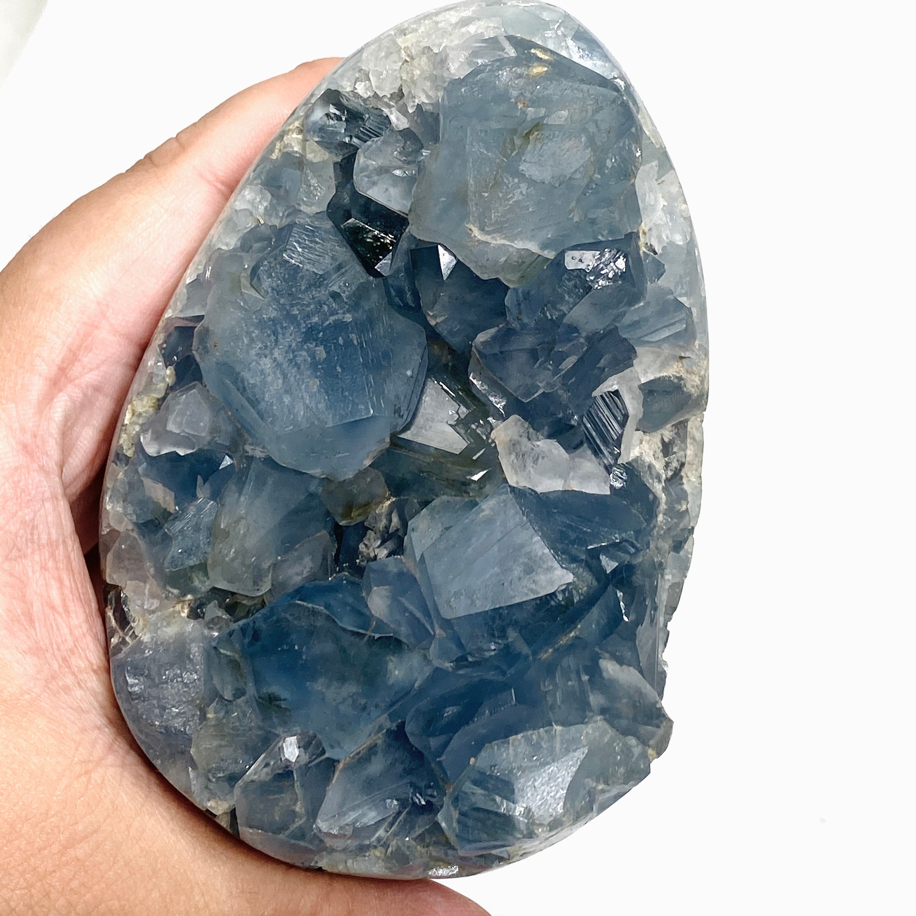 Celestite Egg - Natural Madagascar Healing Crystal for Meditation, Reiki & Energy Work - Perfect for Home Decor, Spiritual Gifts & Relaxation Spaces