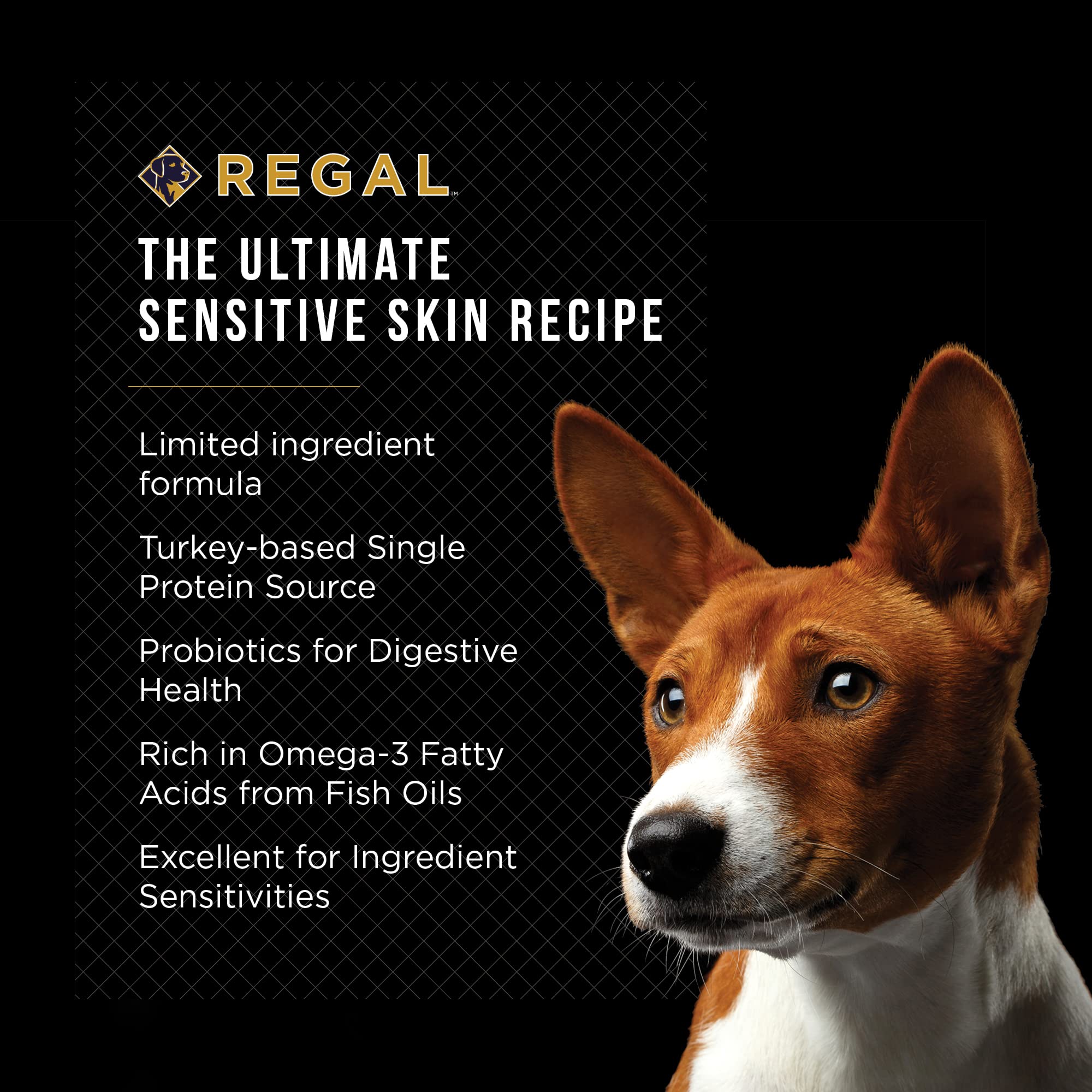 Regal Pet Foods Adult Sensi Bites Turkey Meal Recipe - All Natural, Limited Ingredient Dry Dog Food for All Breeds & Sizes - Made in USA, 26 LB Bag - Perfect for Sensitive Stomachs & Daily Nutrition