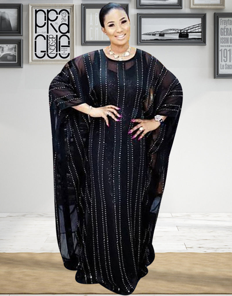 Elegant Black Dubai Line Partywear Kaftan for Women - Stylish & Comfortable Long Dress for Evening Parties, Weddings & Special Occasions
