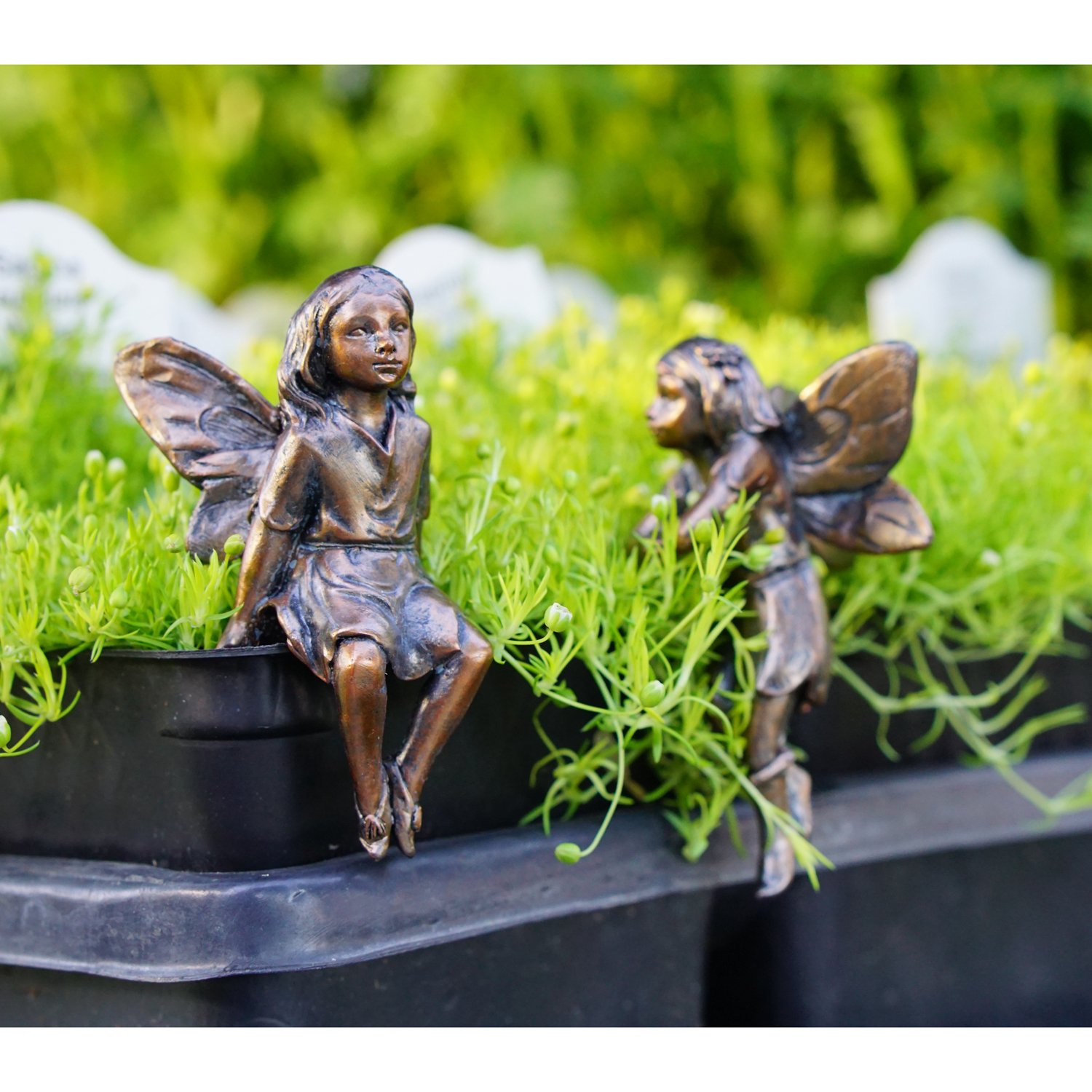Miniature Fairy Garden & Terrarium Decor - Small Flower Pot Hugger Statue for Indoor Plants, Home Decor & DIY Crafts | Perfect for Fairy Gardens, Terrariums, Tabletop Displays & Gift Ideas
