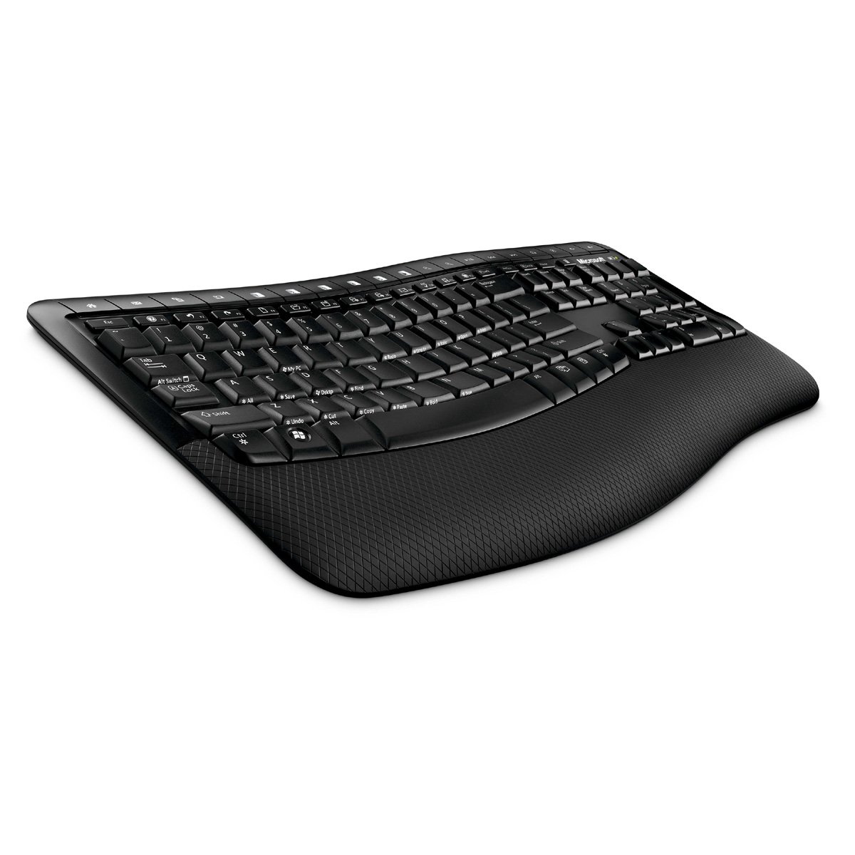 Microsoft Wireless Comfort Desktop 5000 Keyboard and Mouse Set - Ergonomic Wireless Keyboard with Number Pad & Optical Mouse for PC/Laptop - Perfect for Office Work, Gaming & Home Computing