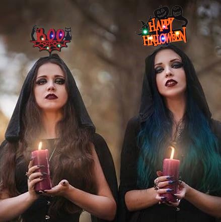 Glow in the Dark Halloween Headbands - LED Light Up Pumpkin & Spider Web Hair Accessories for Women & Girls | Costume Party, Trick or Treat, Cosplay, Rave & Nighttime Events