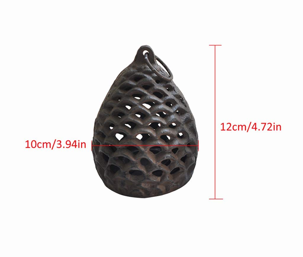 Pinecone Shaped Hanging Votive Candle Holder - Cast Iron Tea Light Lantern for Home Decor, Rustic Wedding Centerpiece, Christmas Tabletop Decoration, Fireplace Mantel Display