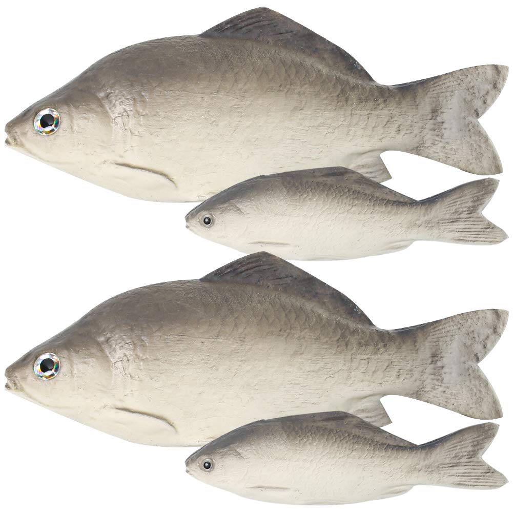 BigOtters 4PCS Realistic Fake Fish Toys - Artificial Sea Fish Models for Kids Play, Kitchen Decor, Photography Props & Food Display - Perfect for Birthday Party Favors, Aquarium Decoration & Educational Play