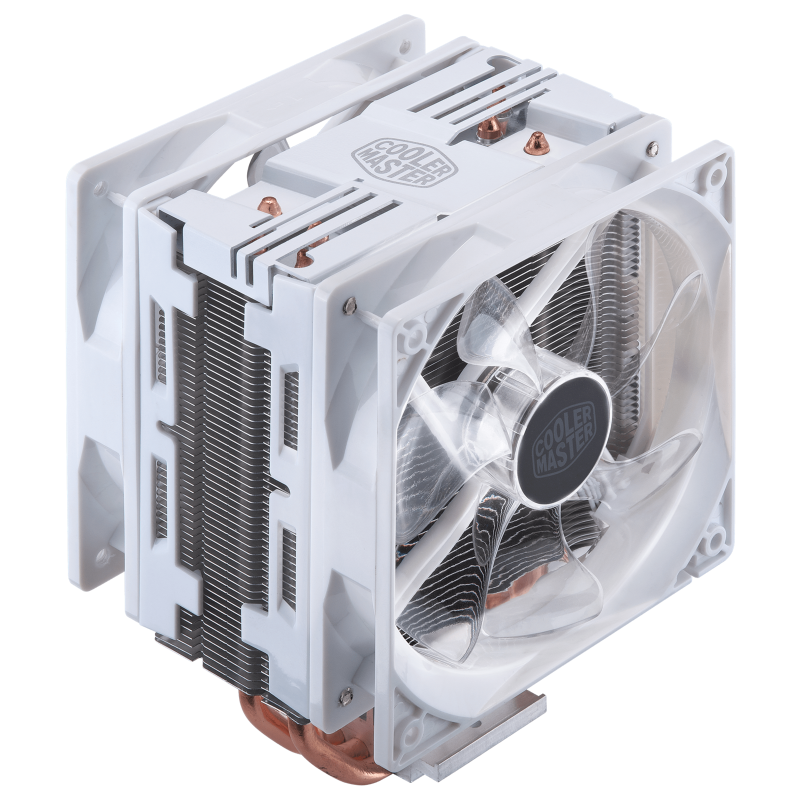 Cooler Master Hyper 212 LED Turbo White Edition CPU Air Cooler - Premium White Cooling Fan with PWM Technology for Intel/AMD Processors - Perfect for Gaming PCs & High-Performance Workstations