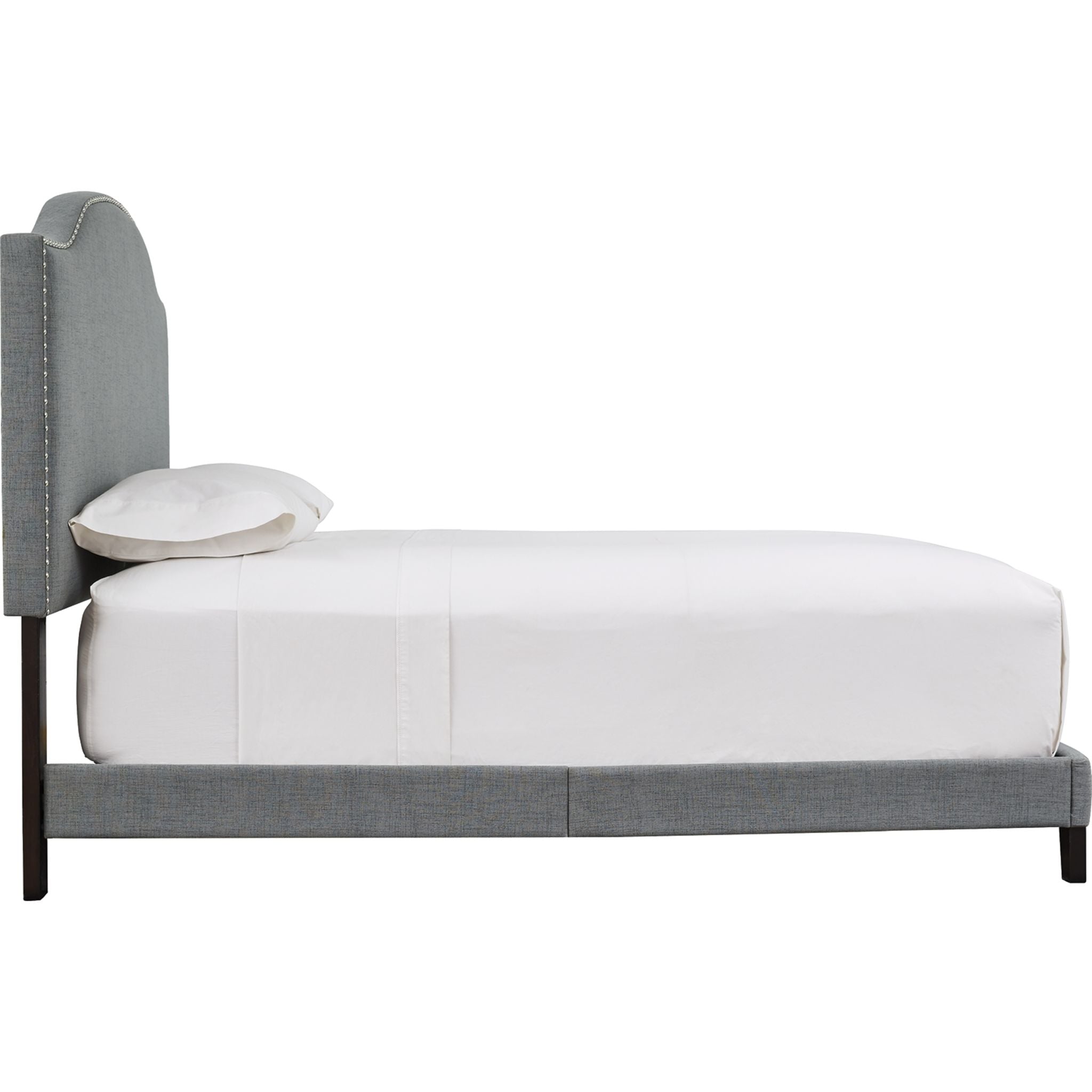 Adelloni Queen Size Bed Frame - Modern Platform Bed with Upholstered Headboard, Sturdy Wooden Slats & Easy Assembly - Perfect for Bedroom, Guest Room & Apartment