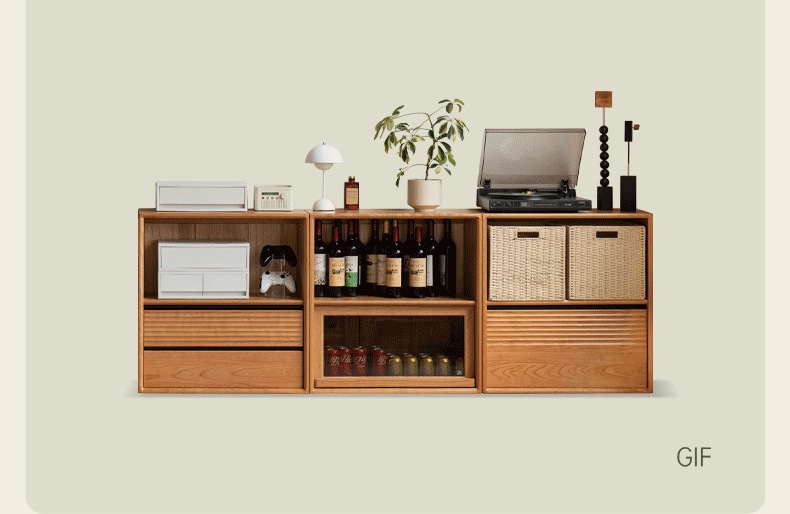Cherry Solid Wood Modular Bookcase - Customizable Storage Shelf for Home Office, Living Room & Library | Space-Saving Bookshelf Organizer