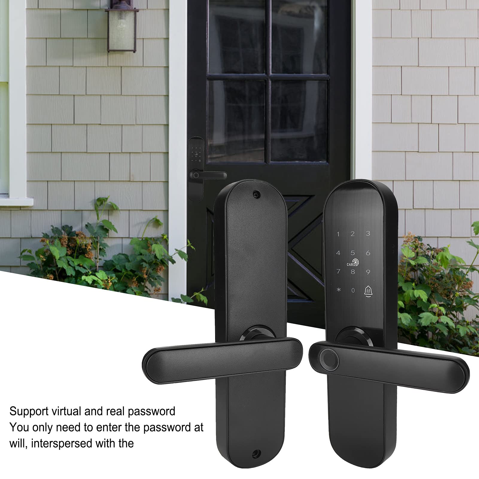 Shanrya Smart Door Lock - 5-in-1 Waterproof Fingerprint & RFID Keyless Entry System for Home Security - Perfect for Balcony, Front Door & Apartment Access Control