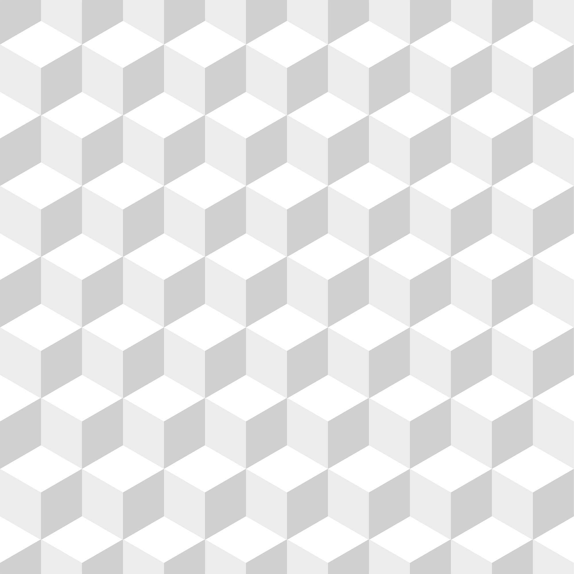 White and Grey Geometric Cube Peel and Stick Removable Wallpaper - Self-Adhesive Decorative Wall Covering for Bedroom, Living Room, Nursery, and Office Decor