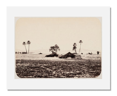 Gustave de Beaucorps Arab Camp in the Algerian Sahara Painting - Vintage Orientalist Artwork for Home Decor & Office Wall Art