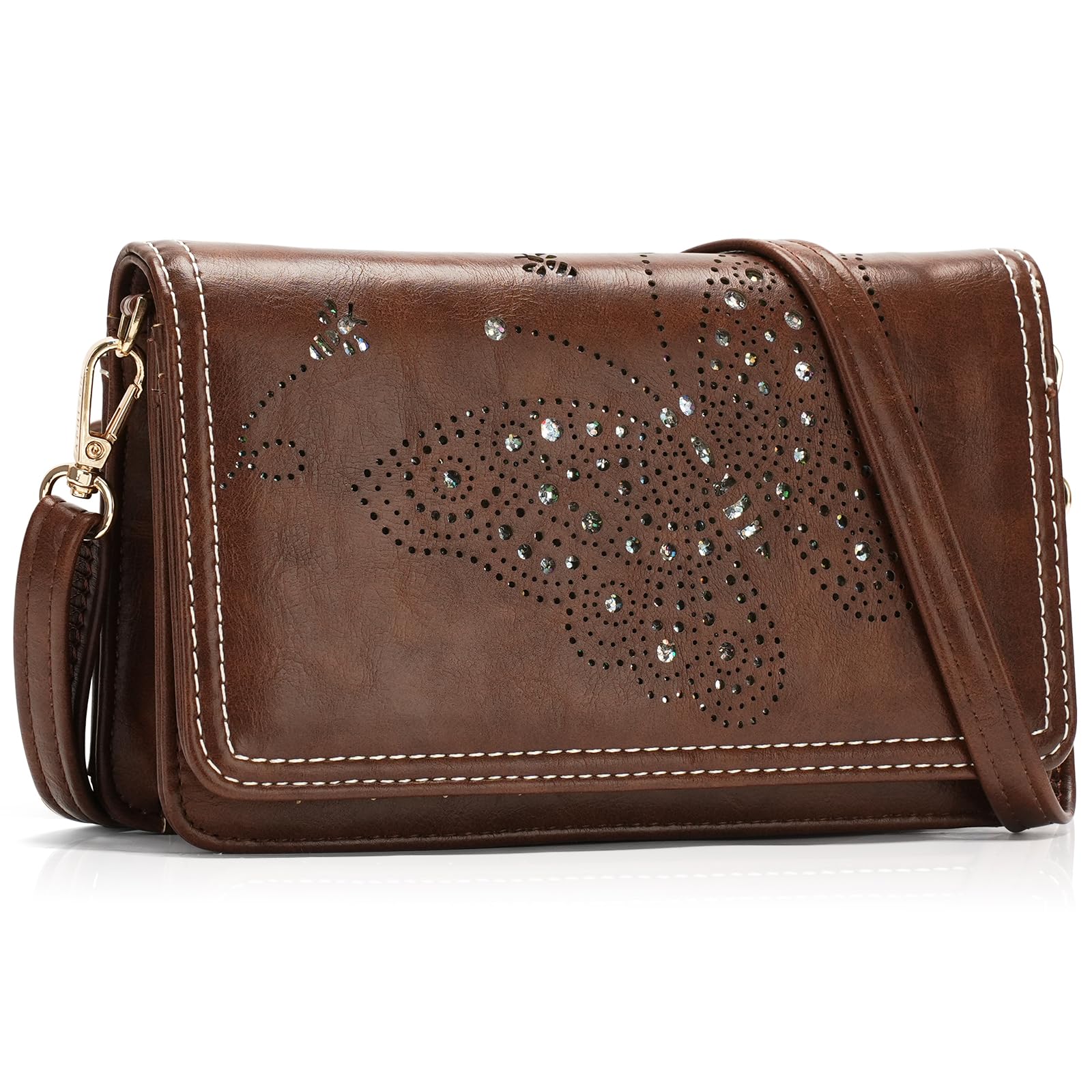 Women's Small Crossbody Bag with Phone Pocket & Credit Card Slots - Fashion Shoulder Purse Wallet for Daily Use, Travel & Shopping