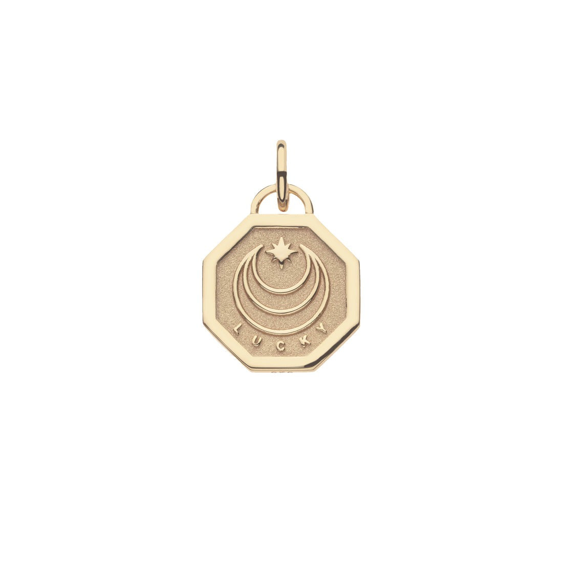 Jane Win LUCKY Petite Embellished Coin Pendant Necklace for Women - Elegant Gold-Tone Jewelry Gift for Her - Perfect for Date Night & Special Occasions