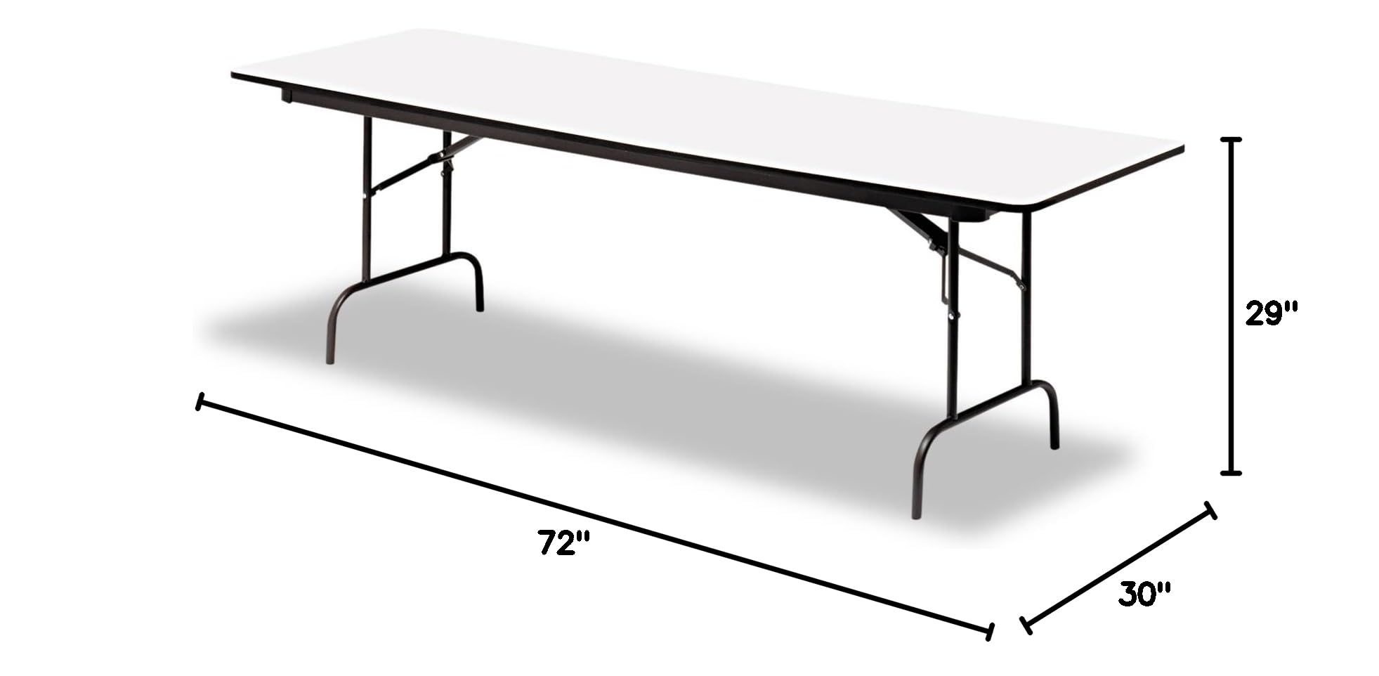 Iceberg 55227 Commercial Wood Laminate Folding Table 30x72 Inches - Heavy Duty Gray Office & Event Table (Made in USA) - Perfect for Conferences, Banquets, and Home Office Workspaces