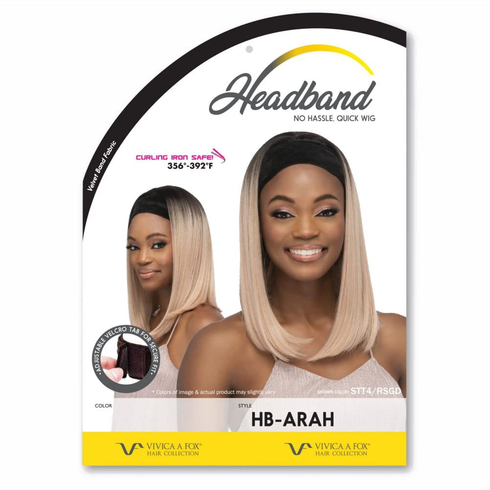 Vivica A. Fox Heat Resistant Fiber Headband Wig - Off Black | Comfortable & Stylish Hair Accessory for Women | Perfect for Workouts, Running, Yoga & Everyday Wear