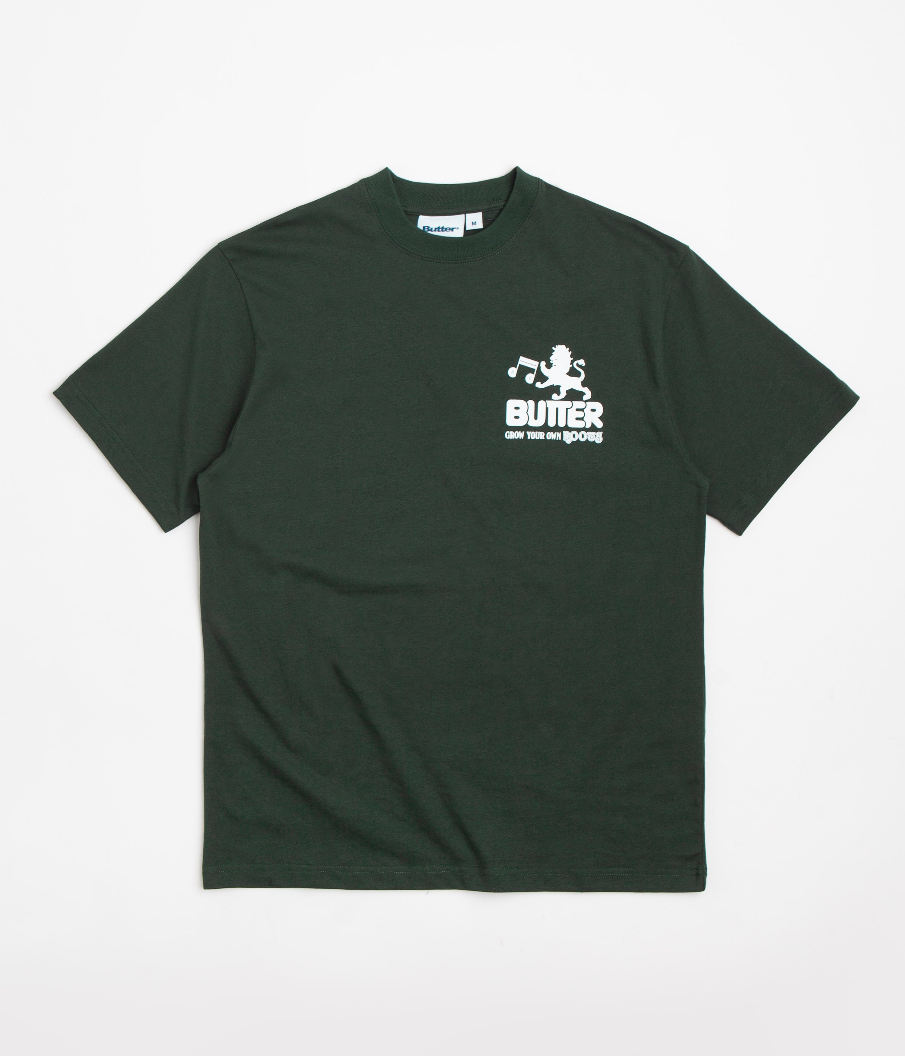 Butter Goods Grow T-Shirt for Men - Dark Forest Green Cotton Tee - Casual Streetwear & Outdoor Activities