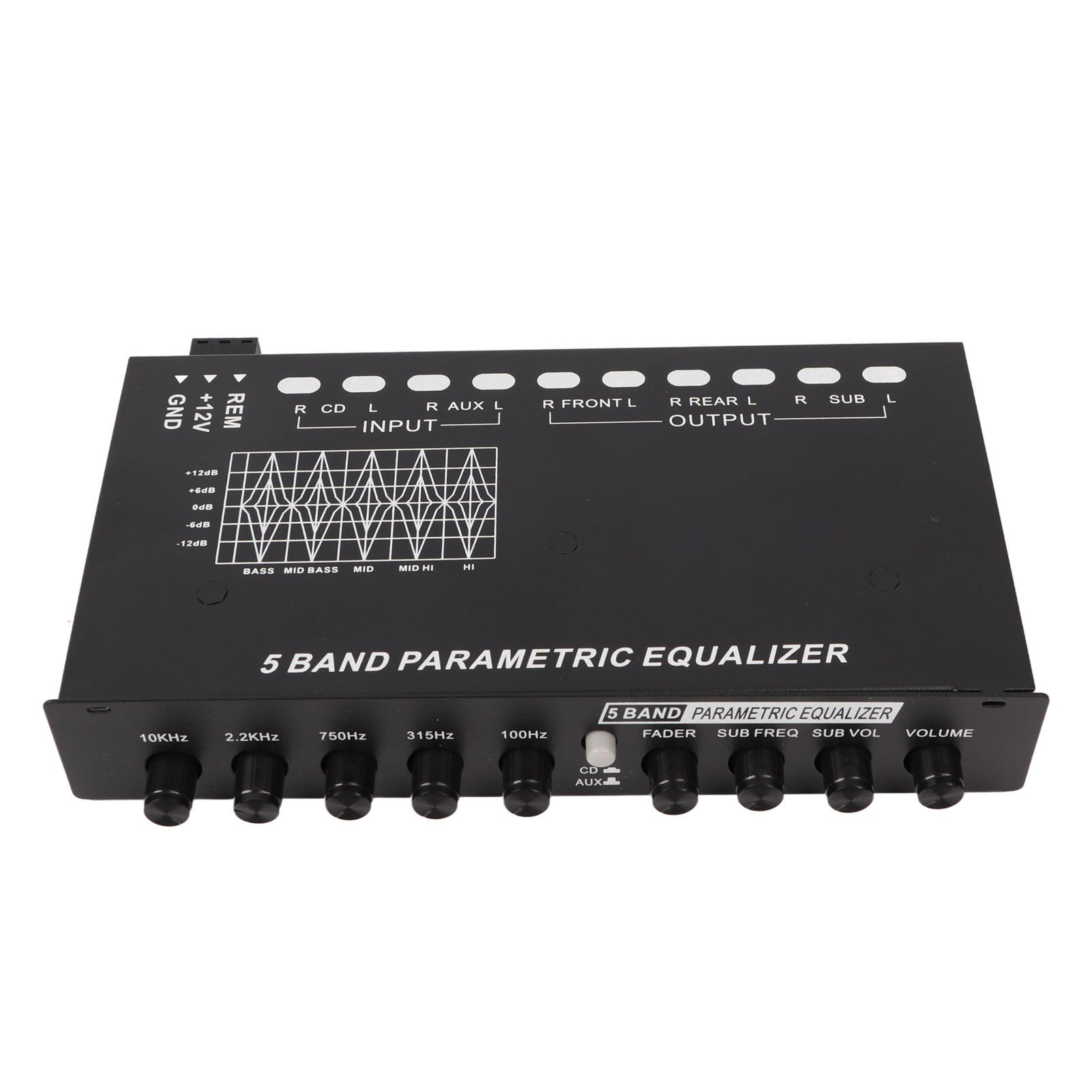 5-Band EQ Car Audio Amplifier - Adjustable Bass Treble Midrange Control for Enhanced Sound | Perfect for Car Stereo Upgrades & Custom Audio Systems