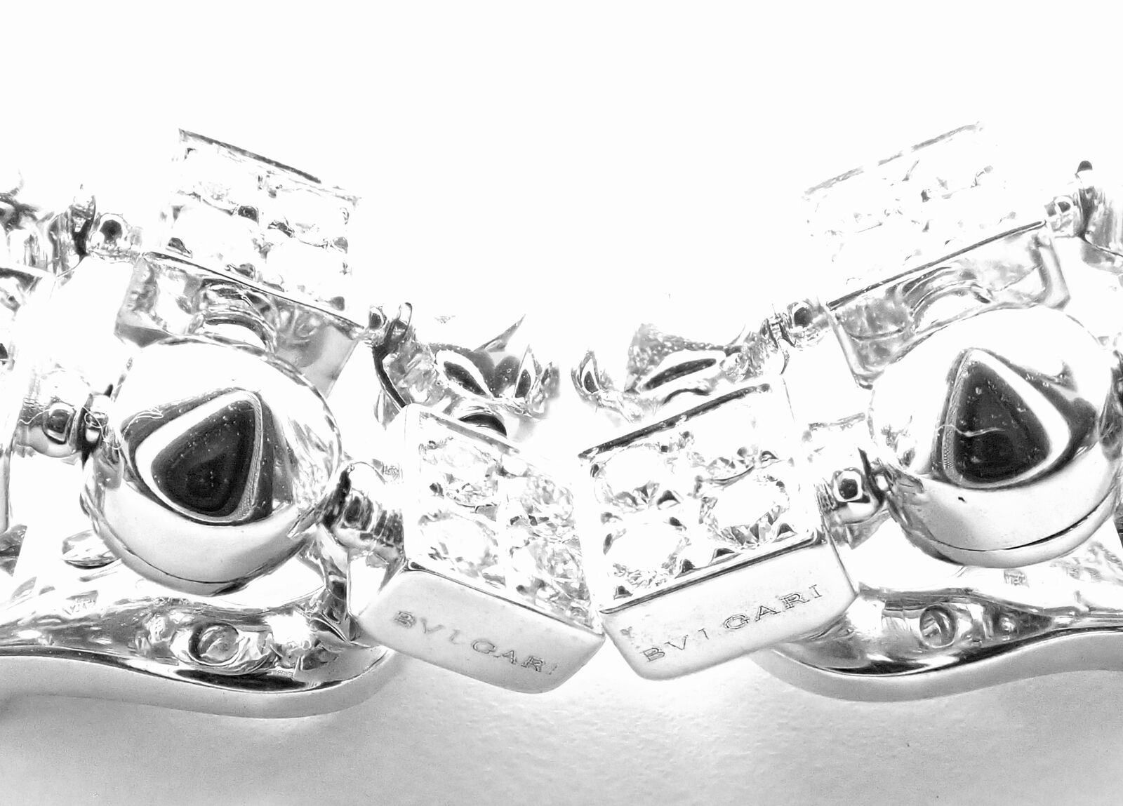 Authentic Bulgari Bvlgari Lucea 18k White Gold Diamond Drop Earrings for Women - Luxury Dangle Earrings for Weddings, Parties & Special Occasions