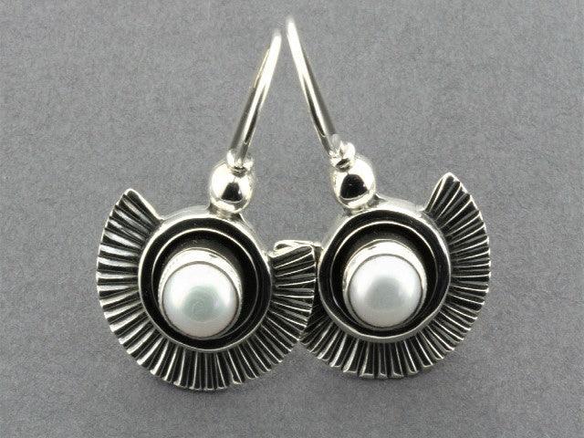 Elegant Pearl Fan Earrings for Women - Perfect for Weddings, Parties & Special Occasions