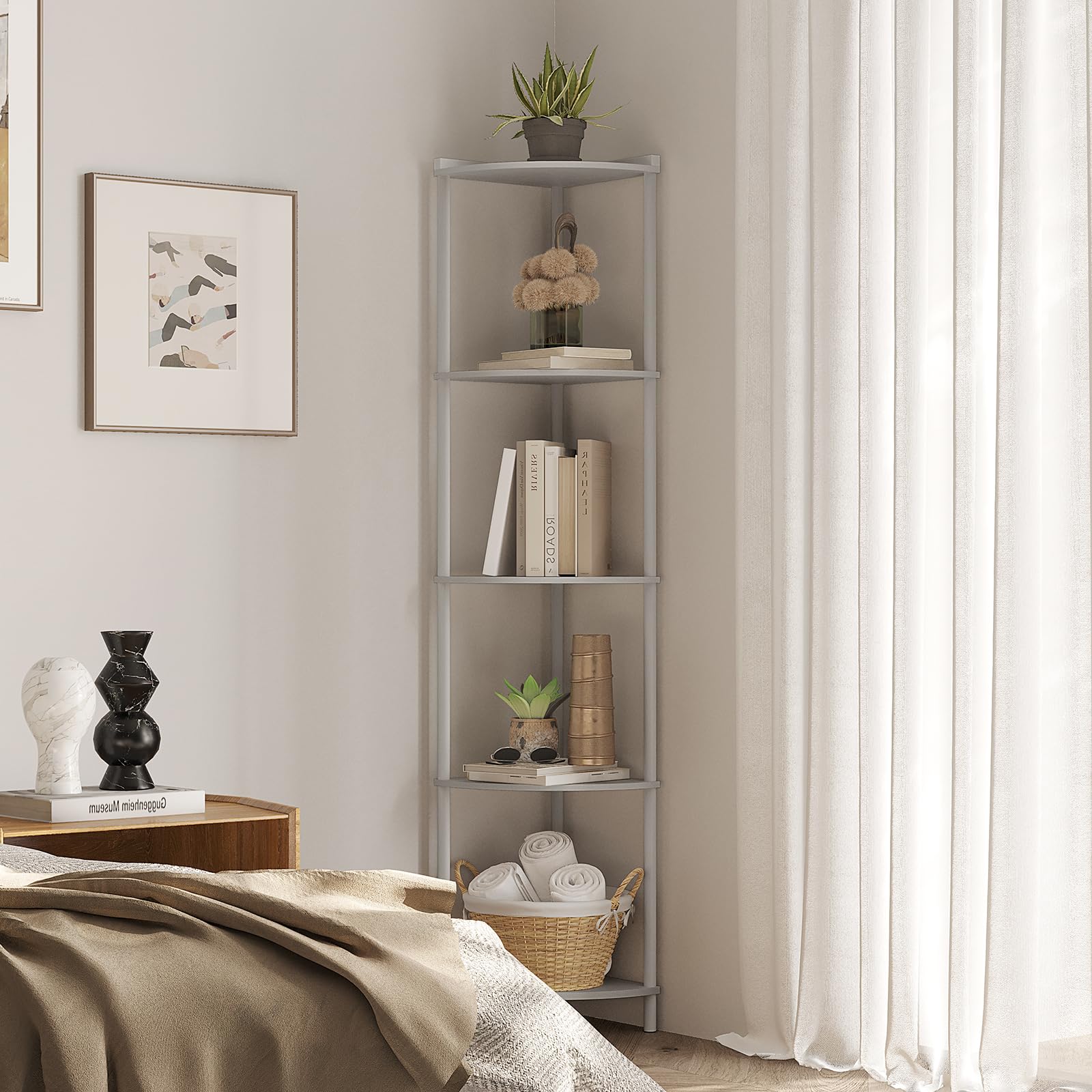 SUNMORY 5-Tier Industrial Corner Shelf Stand - 65
