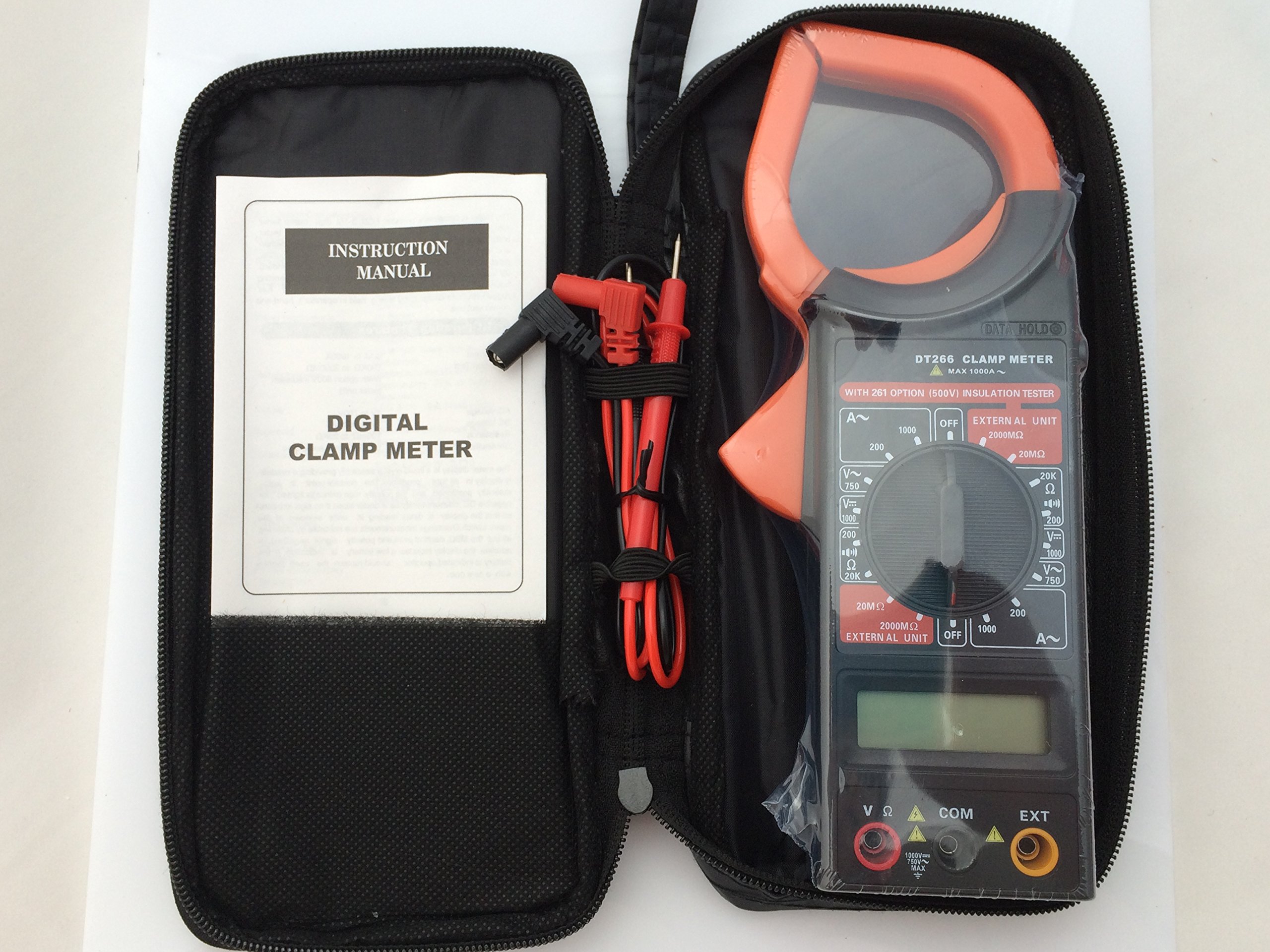 DT266 Digital Clamp Meter - AC/DC Current Voltage Resistance Multimeter with Temperature Measurement | Perfect for Electricians, HVAC Technicians & DIY Home Electrical Testing