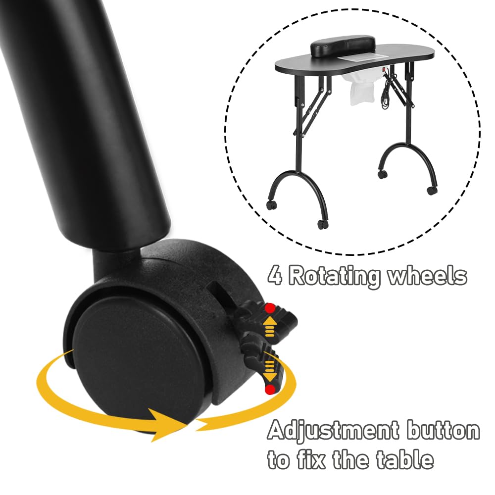 LEIBOU Professional Folding Portable Nail Table - 35