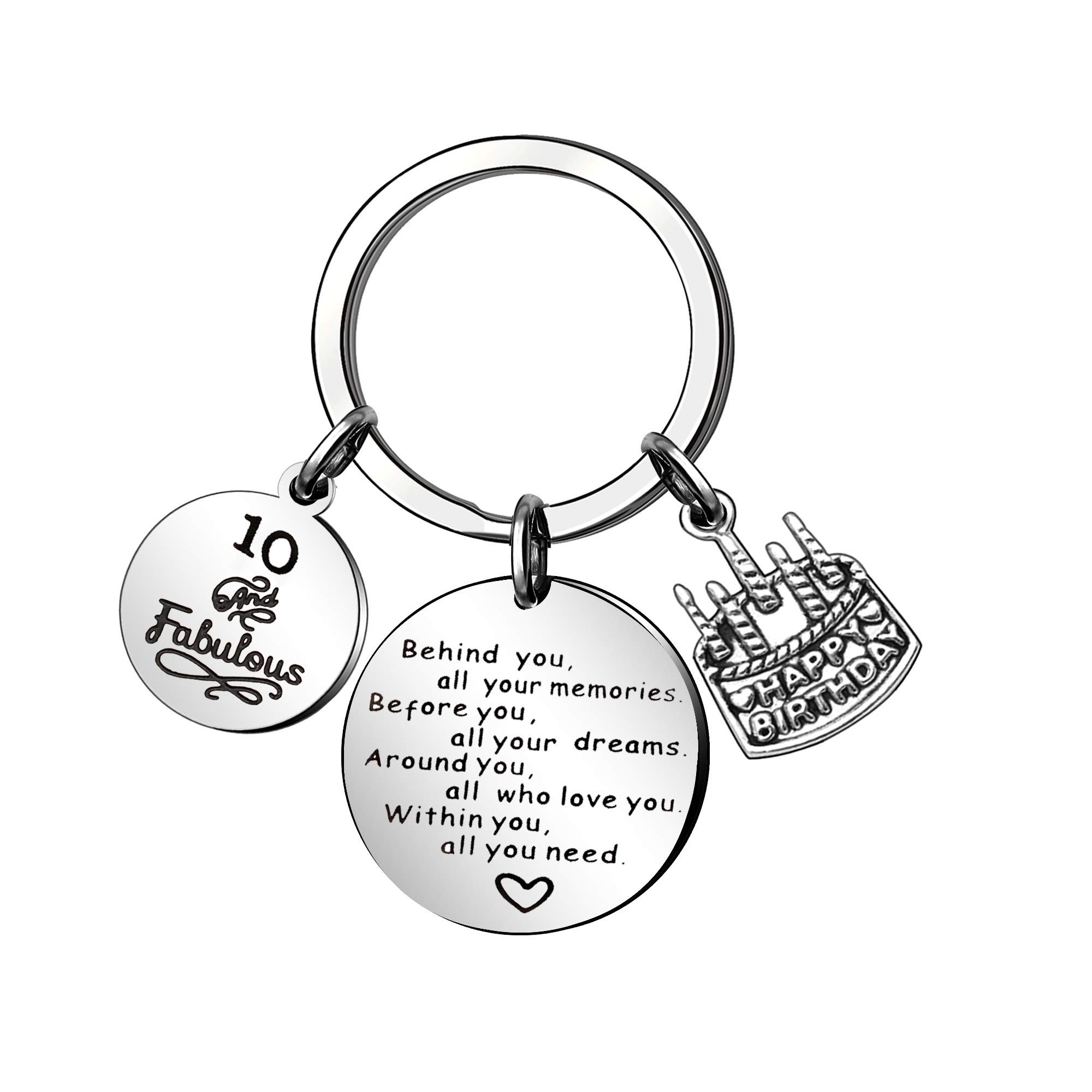 CAROMAY Birthday Cake Keychain Rings - Cute Charm Keychain for Women, Men, Son, Daughter - Perfect Friendship Gift for Birthdays, Anniversaries & Special Occasions