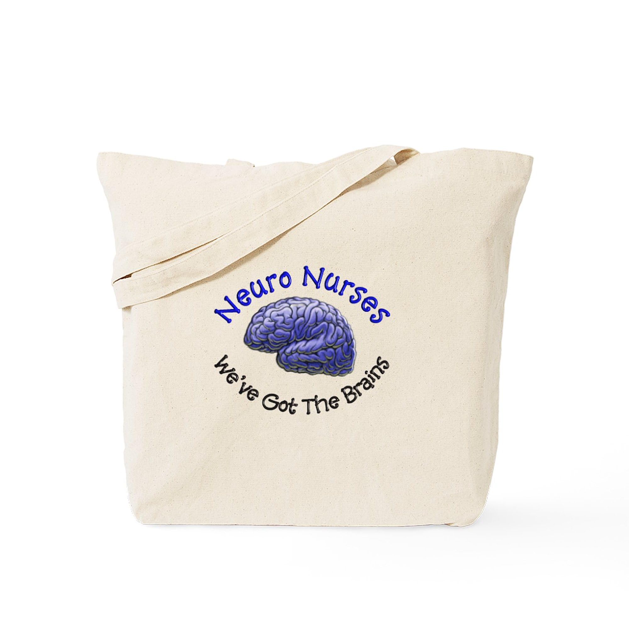 Neuro Nurse Tote Bag - Natural Canvas Reusable Shopping Bag for Medical Professionals | Perfect for Work, Groceries & Everyday Use