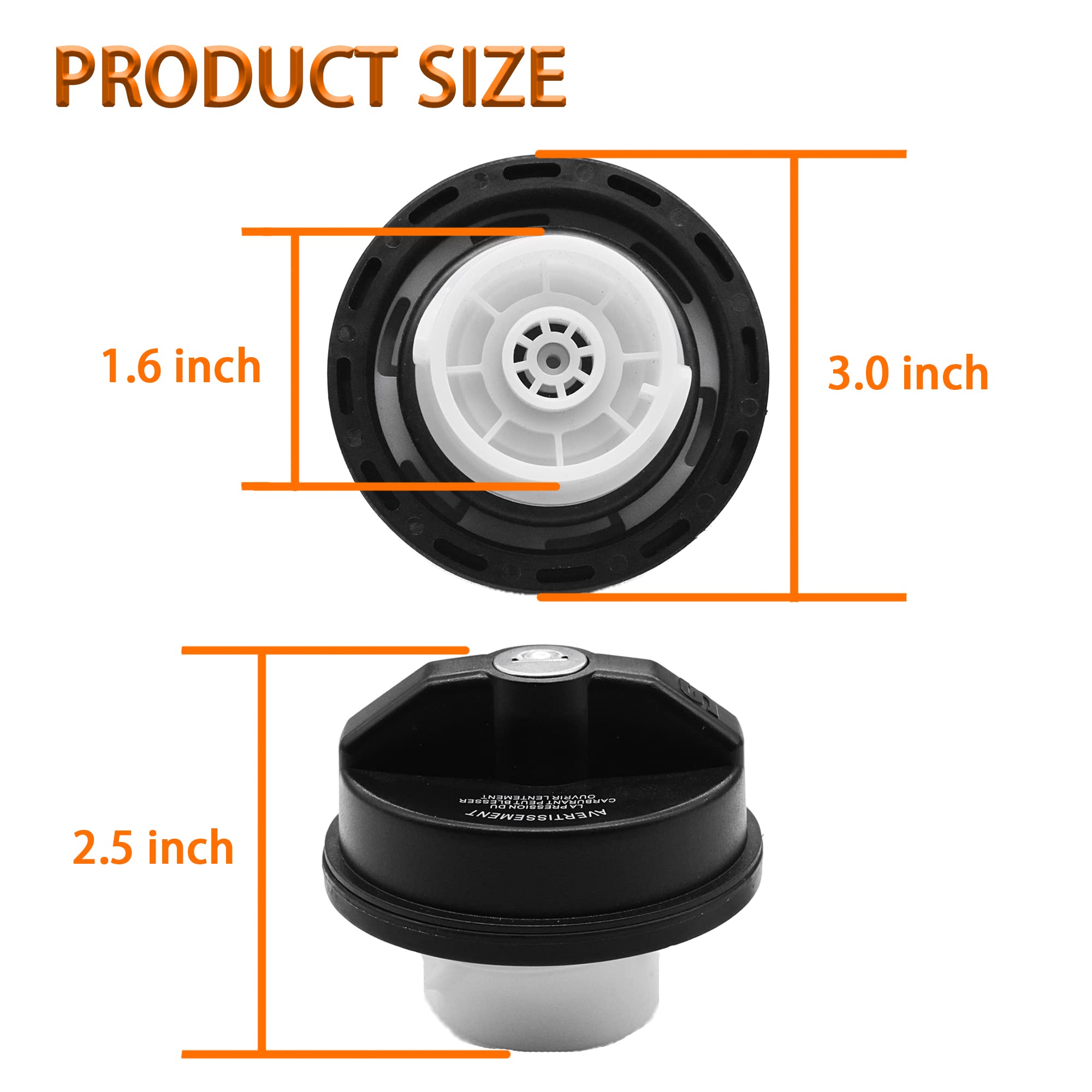 Fokes Locking Gas Cap - Universal Fuel Cap for Dodge Jeep Ram 1500, Challenger, Grand Caravan, Cherokee, Wrangler TJ/LJ/JK/JKU/JL/JLU/JT (Part #05278655AB, 5278655AB) - Anti-Theft Protection & Secure Fuel System for Off-Road & Daily Driving