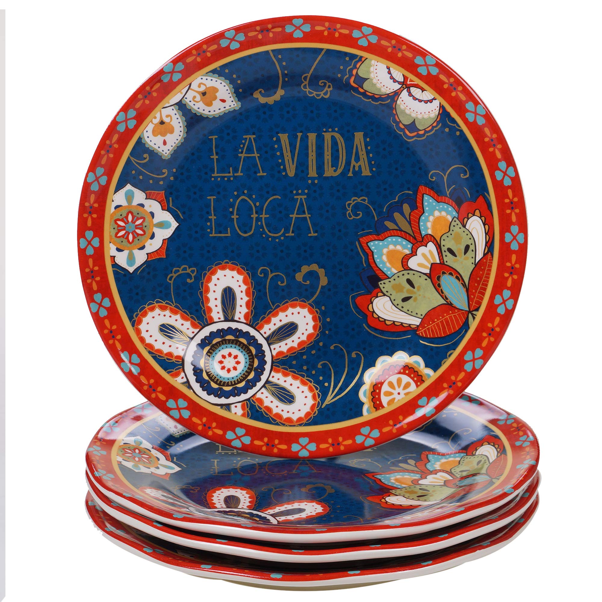 Certified International La Vida 11-Inch Porcelain Dinner Plates Set of 4 - Elegant Tableware for Fine Dining, Dinner Parties & Home Decor