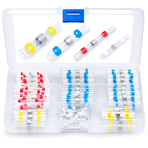 Wirefy 110 PCS Solder Seal Wire Connectors Kit - Heat Shrink Waterproof Self-Soldering Butt Connectors for 26-10 AWG Wires | Electrical Repairs, Automotive Wiring, Marine & DIY Projects
