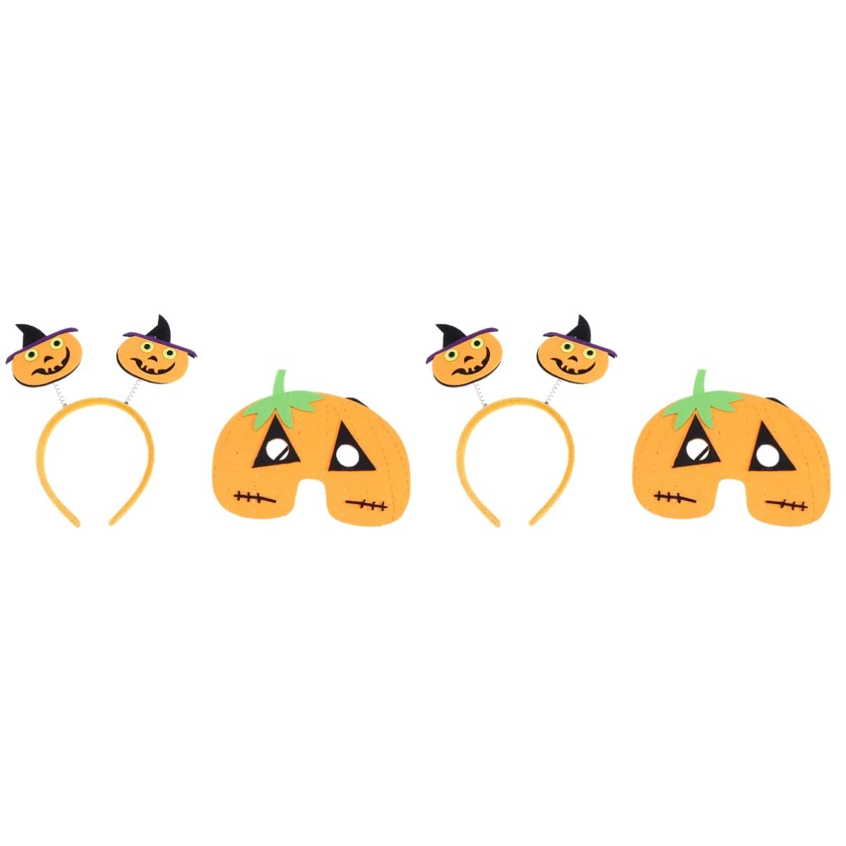BESTOYARD Halloween Pumpkin Headbands - 2 Pack Scary Facial Set for Jack Halloween Costumes | Spooky Hair Clasps & Festival Accessories | Perfect for Halloween Parties, Trick-or-Treating & Costume Contests