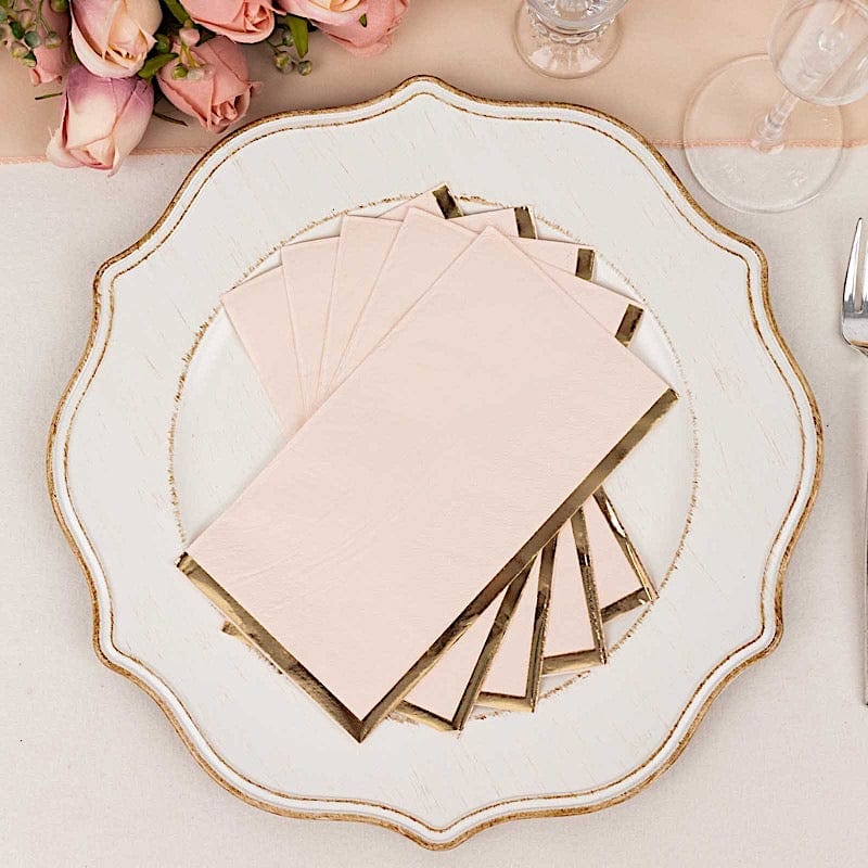 50 Premium Soft 2-Ply Dinner Napkins with Elegant Gold Foil Edge - Perfect for Weddings, Parties & Fine Dining Table Settings